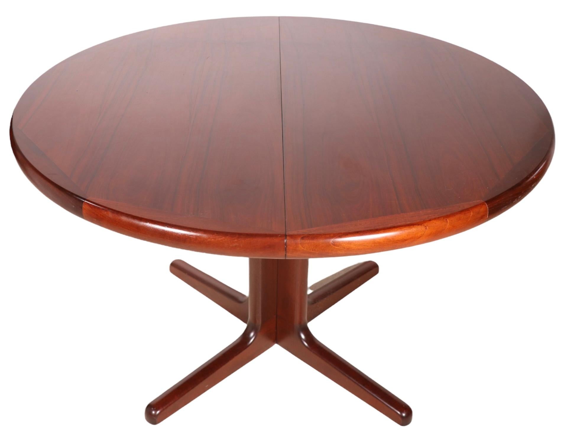 Danish Mid-Century Modern Rosewood Dining Table w 2 lvs. by Skovby 1