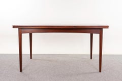 Danish Mid-Century Modern Rosewood Draw Leaf Dining Table