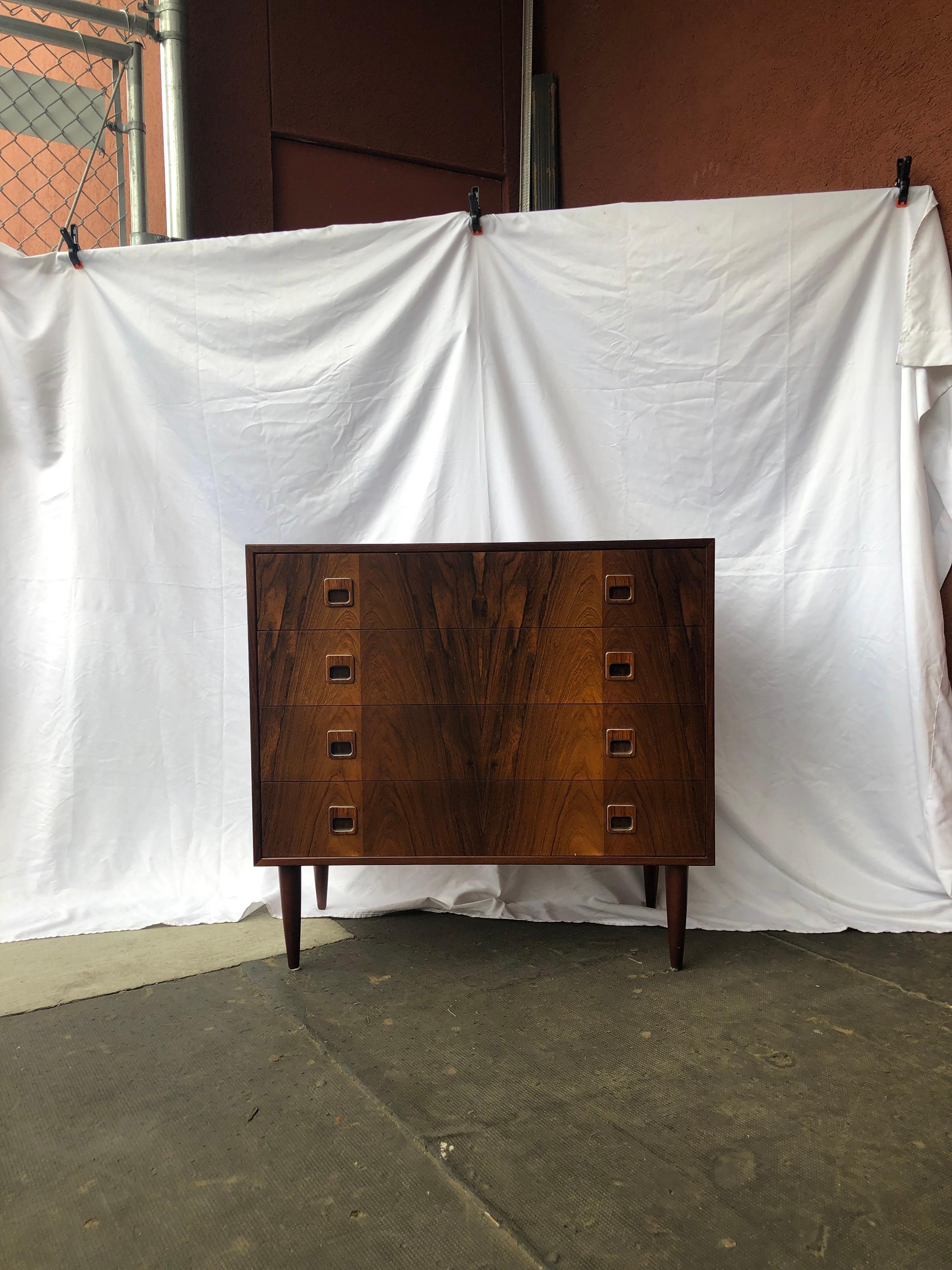 Danish Mid Century Modern Rosewood Dresser In Good Condition In Seattle, WA