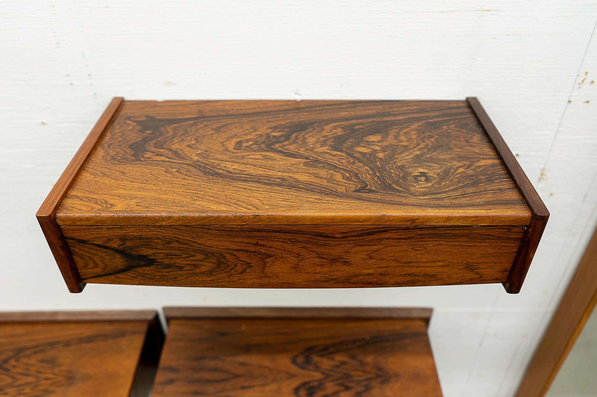 Scandinavian Modern Danish Mid-Century Modern Rosewood Floating Nightstand/Shelf  For Sale