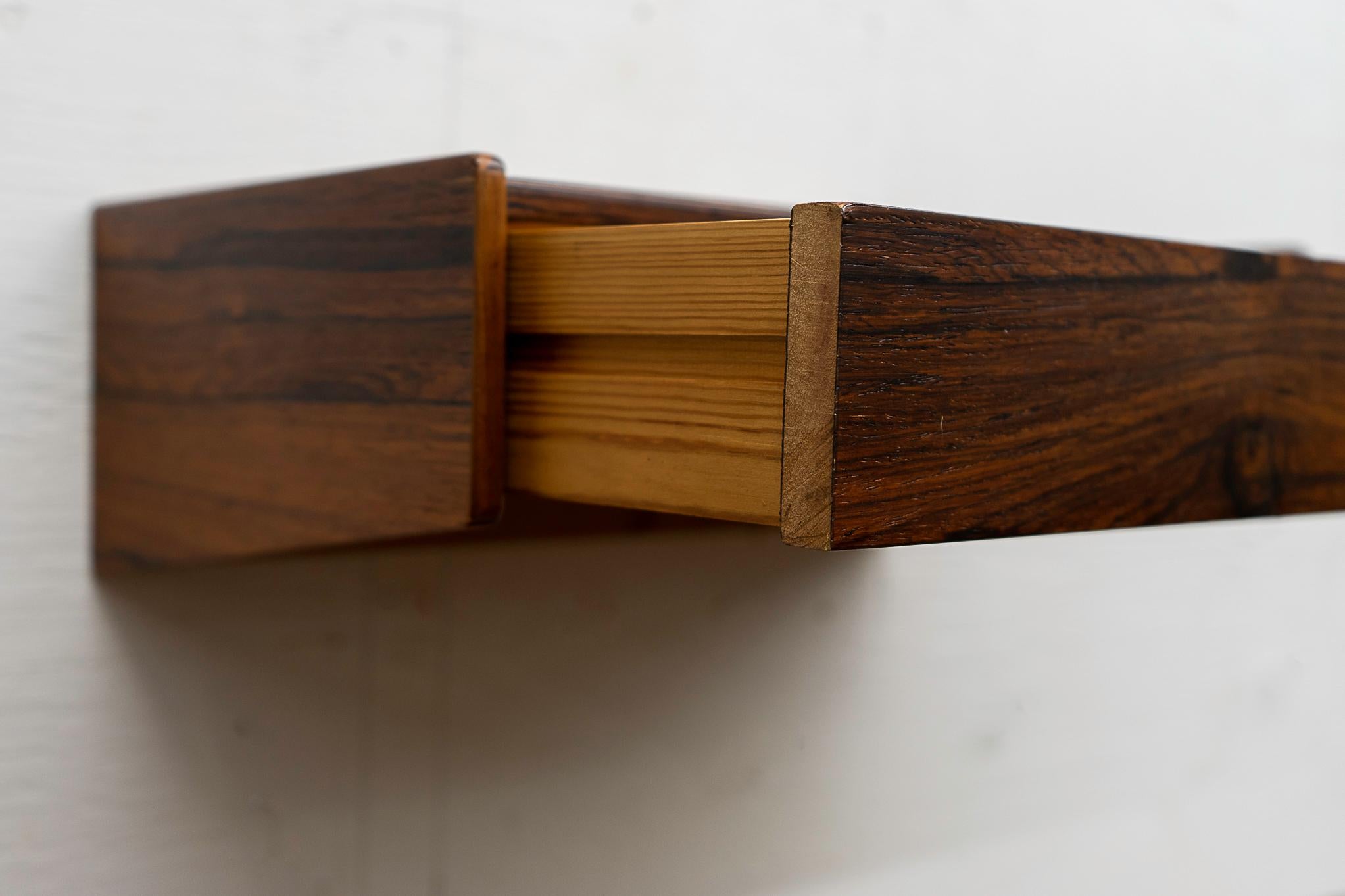 Danish Mid-Century Modern Rosewood Floating Nightstand/Shelf  In Good Condition In VANCOUVER, CA
