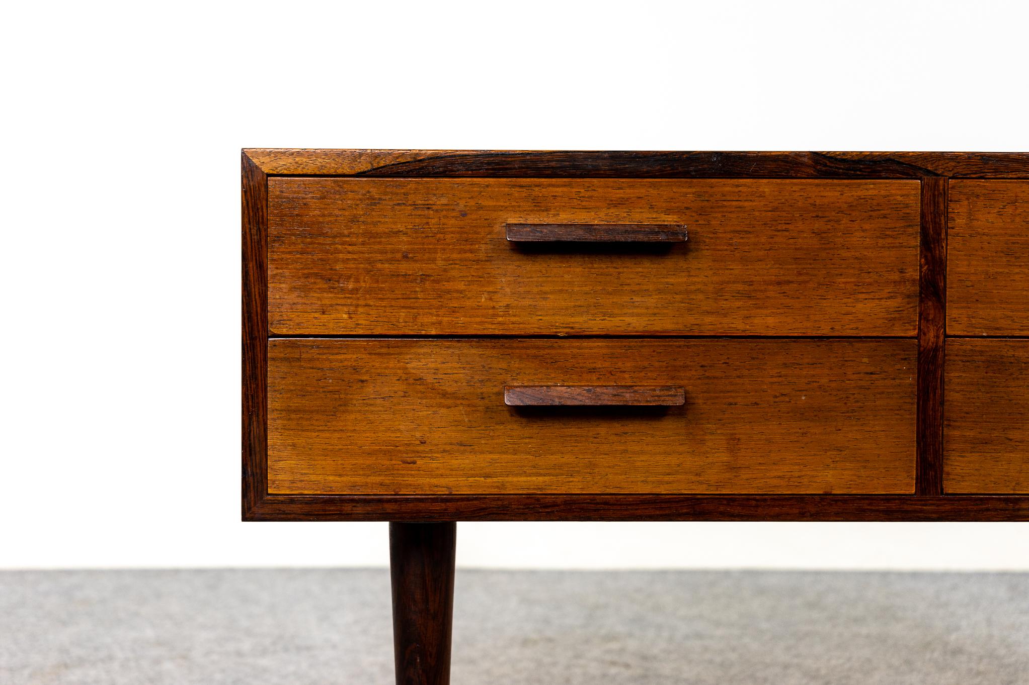 Scandinavian Modern Danish Mid-Century Modern Rosewood Four Drawer Bedside Table For Sale