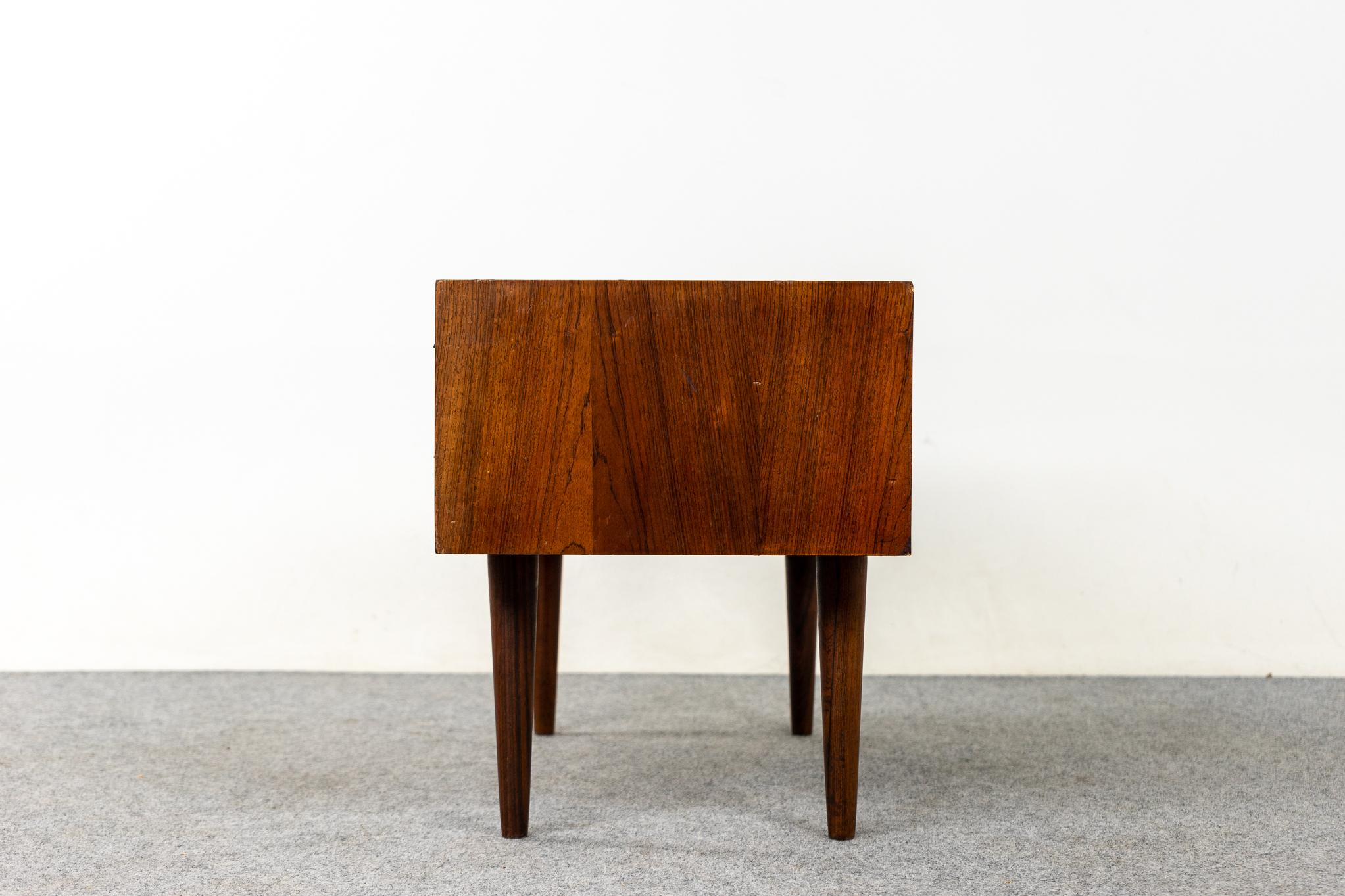 Danish Mid-Century Modern Rosewood Four Drawer Bedside Table For Sale 1