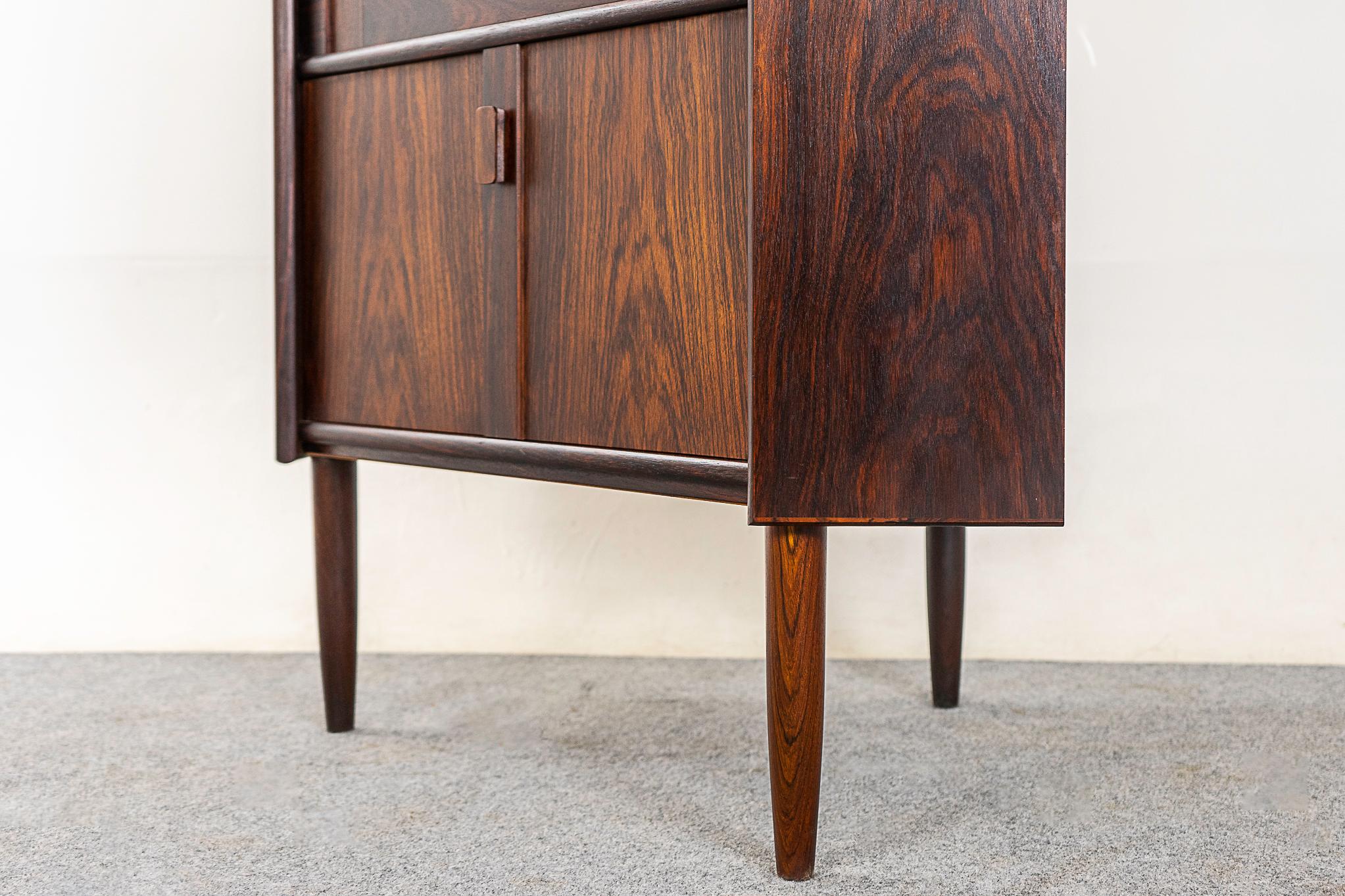 Mid-20th Century Danish Mid-Century Modern Rosewood & Glass Corner Cabinet For Sale