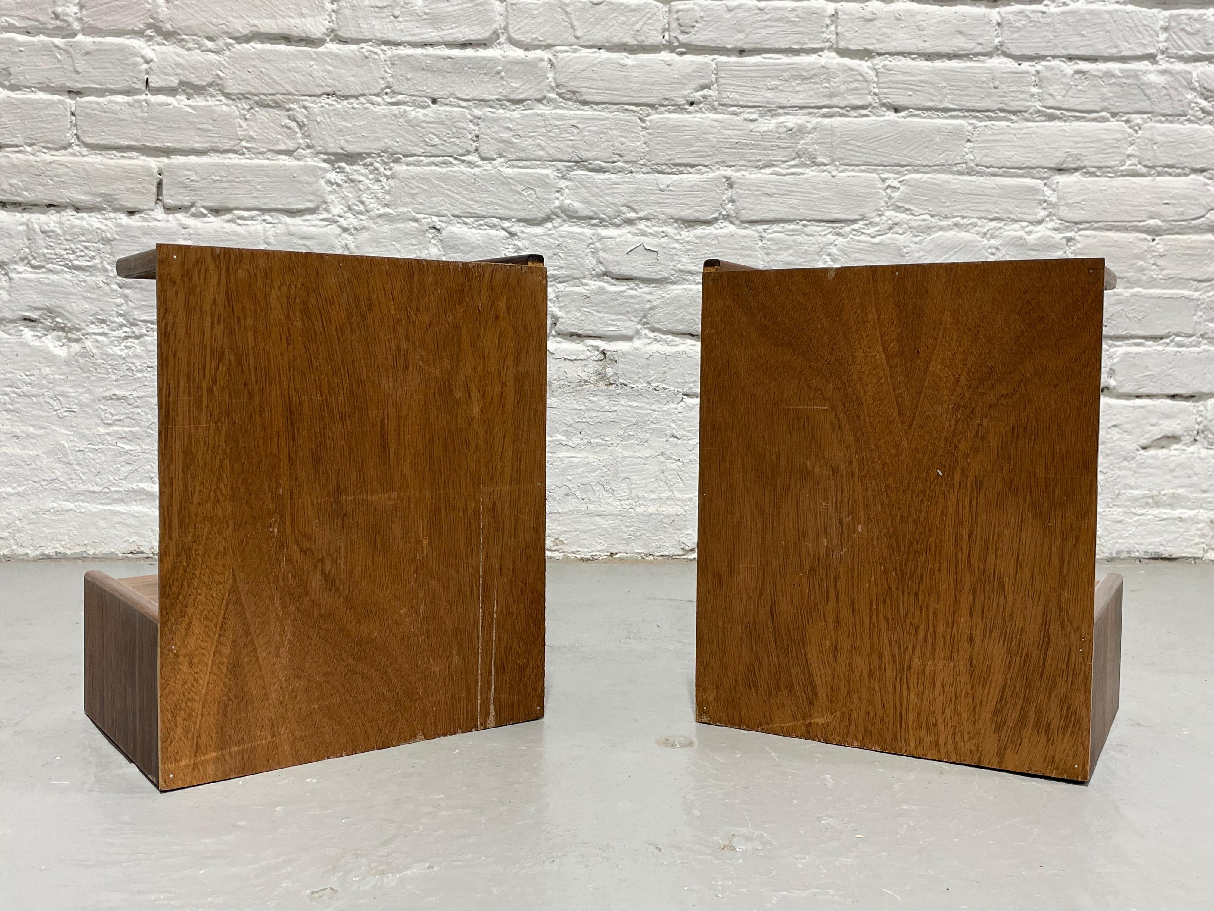 DANISH Mid Century Modern ROSEWOOD Hanging NIGHTSTANDS / Bedside Tables, c. 1950 For Sale 9