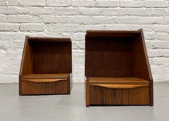 DANISH Mid Century Modern ROSEWOOD Hanging NIGHTSTANDS / Bedside Tables, c. 1950
