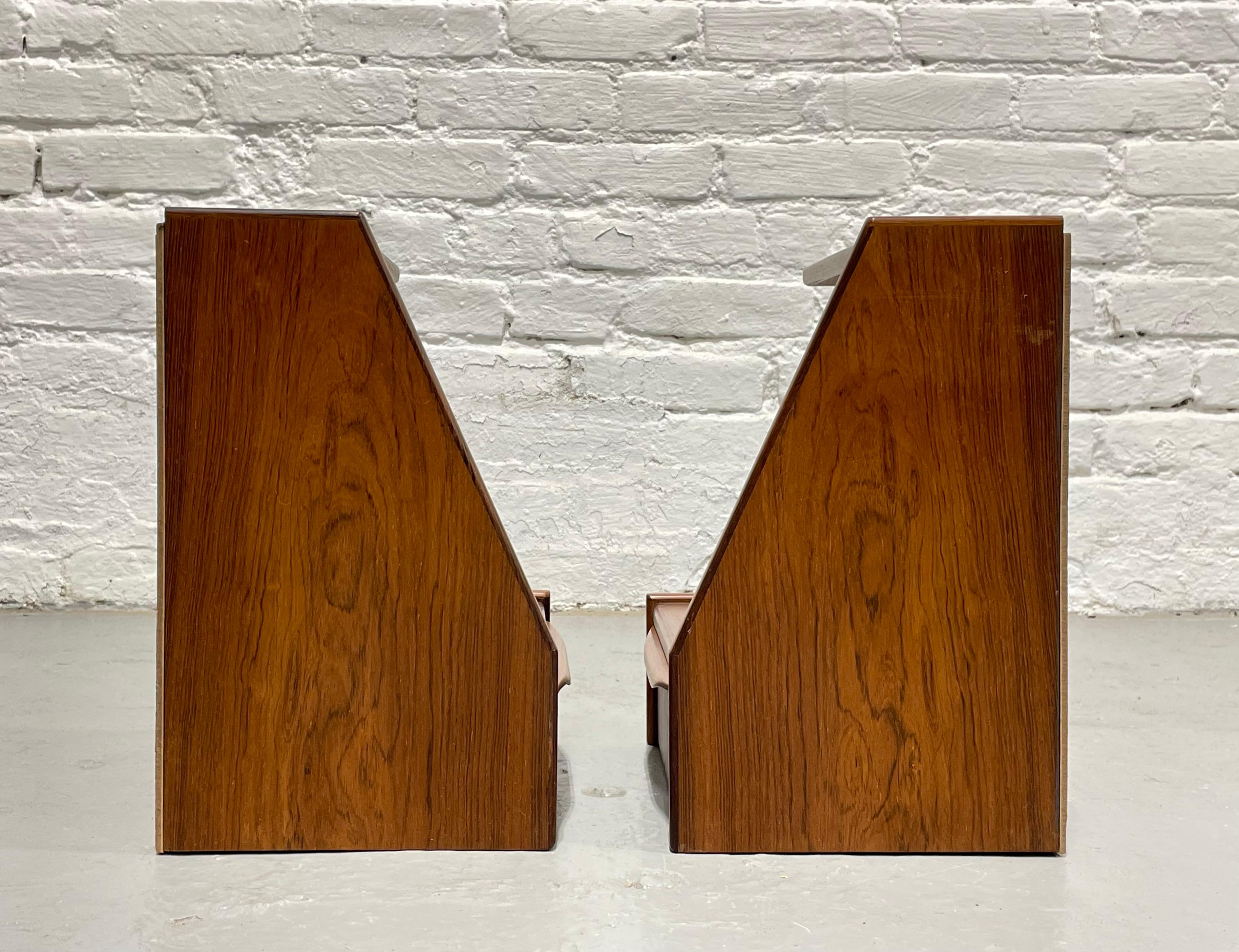 Mid-20th Century DANISH Mid Century Modern ROSEWOOD Hanging NIGHTSTANDS / Bedside Tables, c. 1950 For Sale