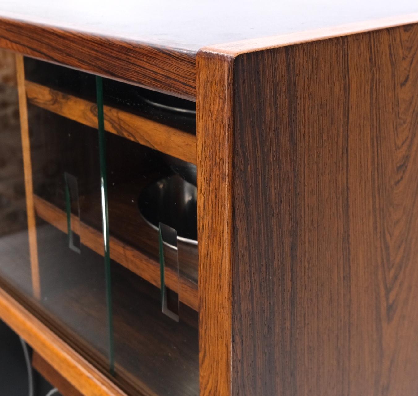 Danish Mid-Century Modern Rosewood liquor Cabinet Bar Ice Trays Compartment MINT 10