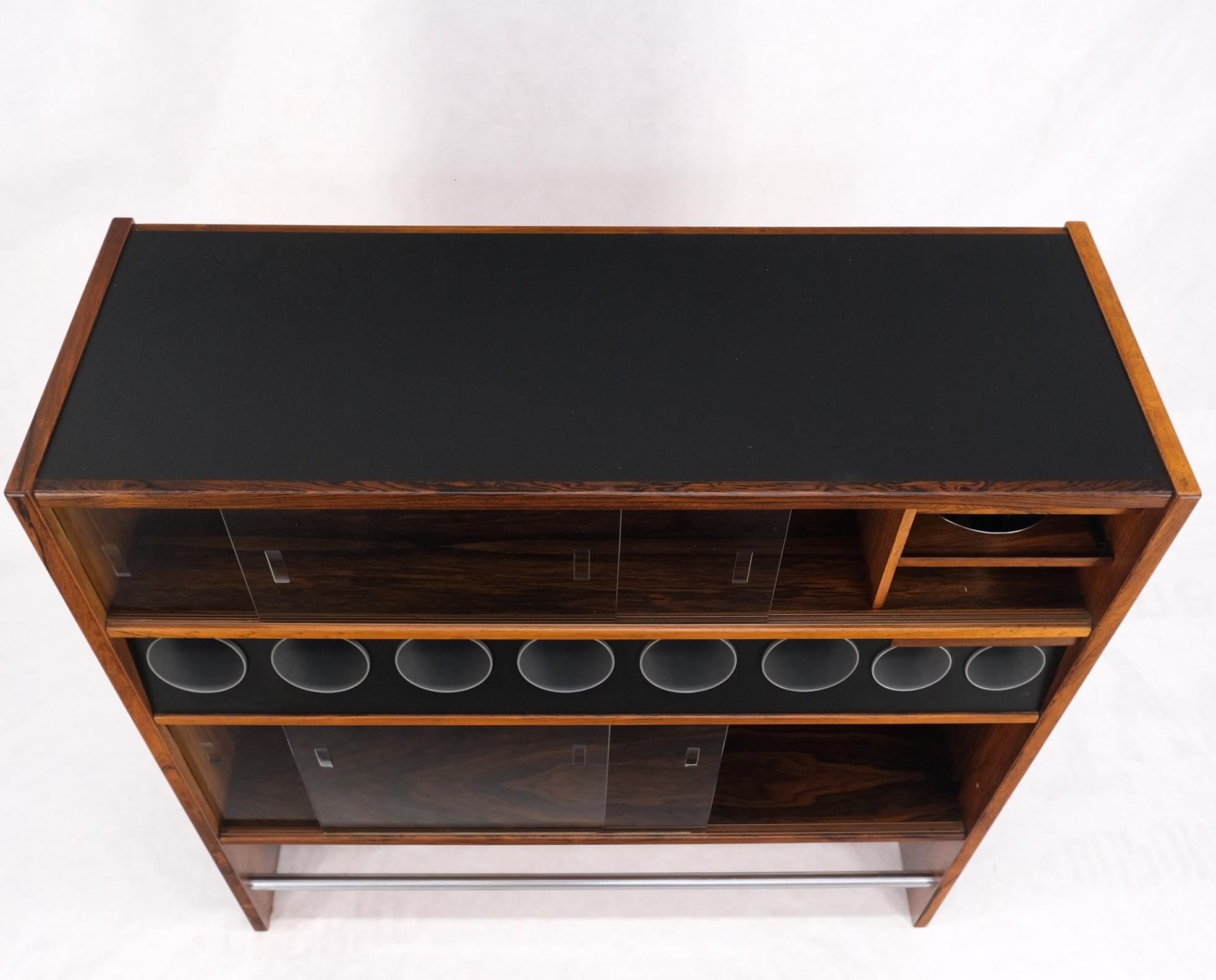Danish Mid-Century Modern Rosewood liquor Cabinet Bar Ice Trays Compartment MINT 12
