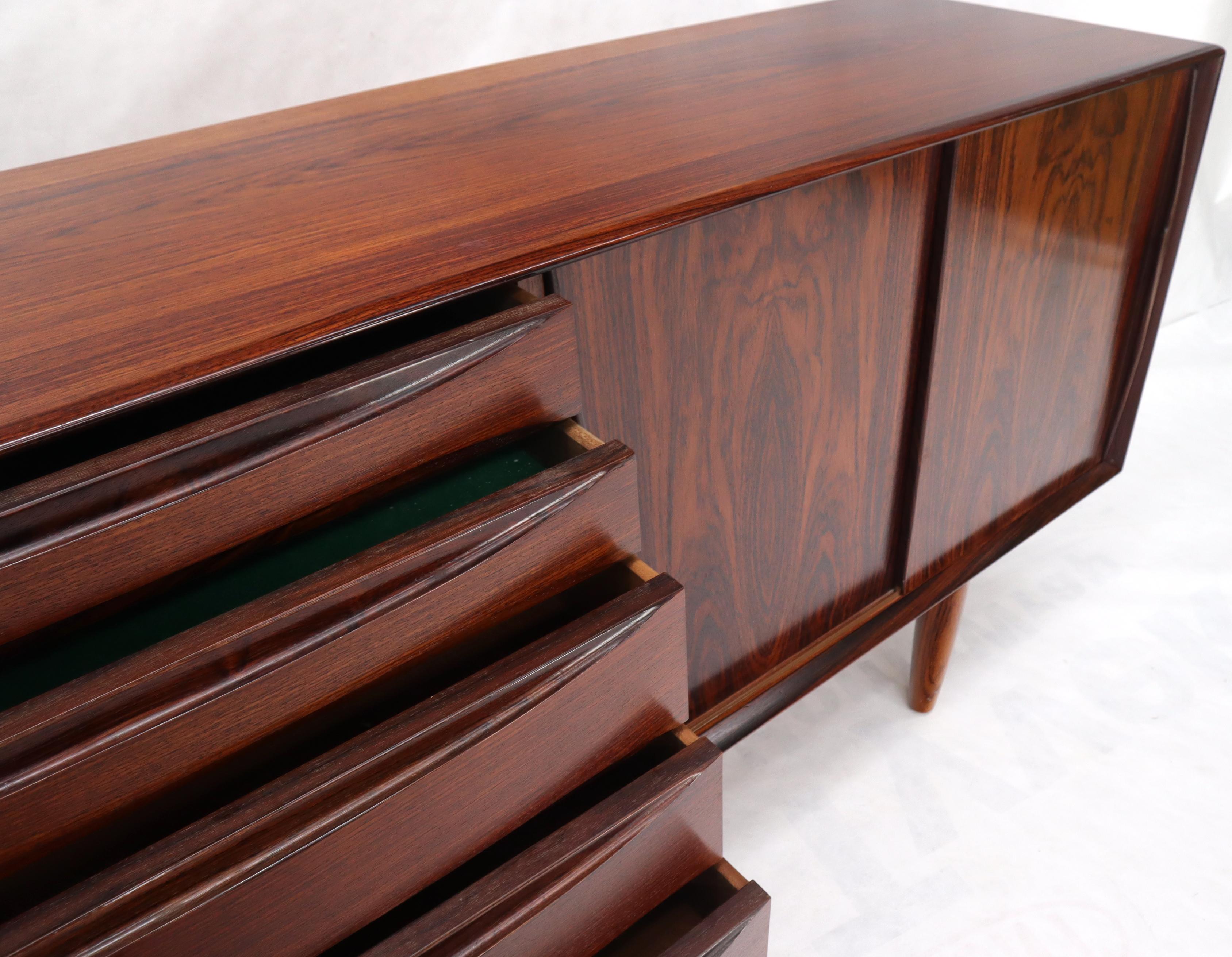 Danish Mid-Century Modern Rosewood Long Credenza Dresser 1