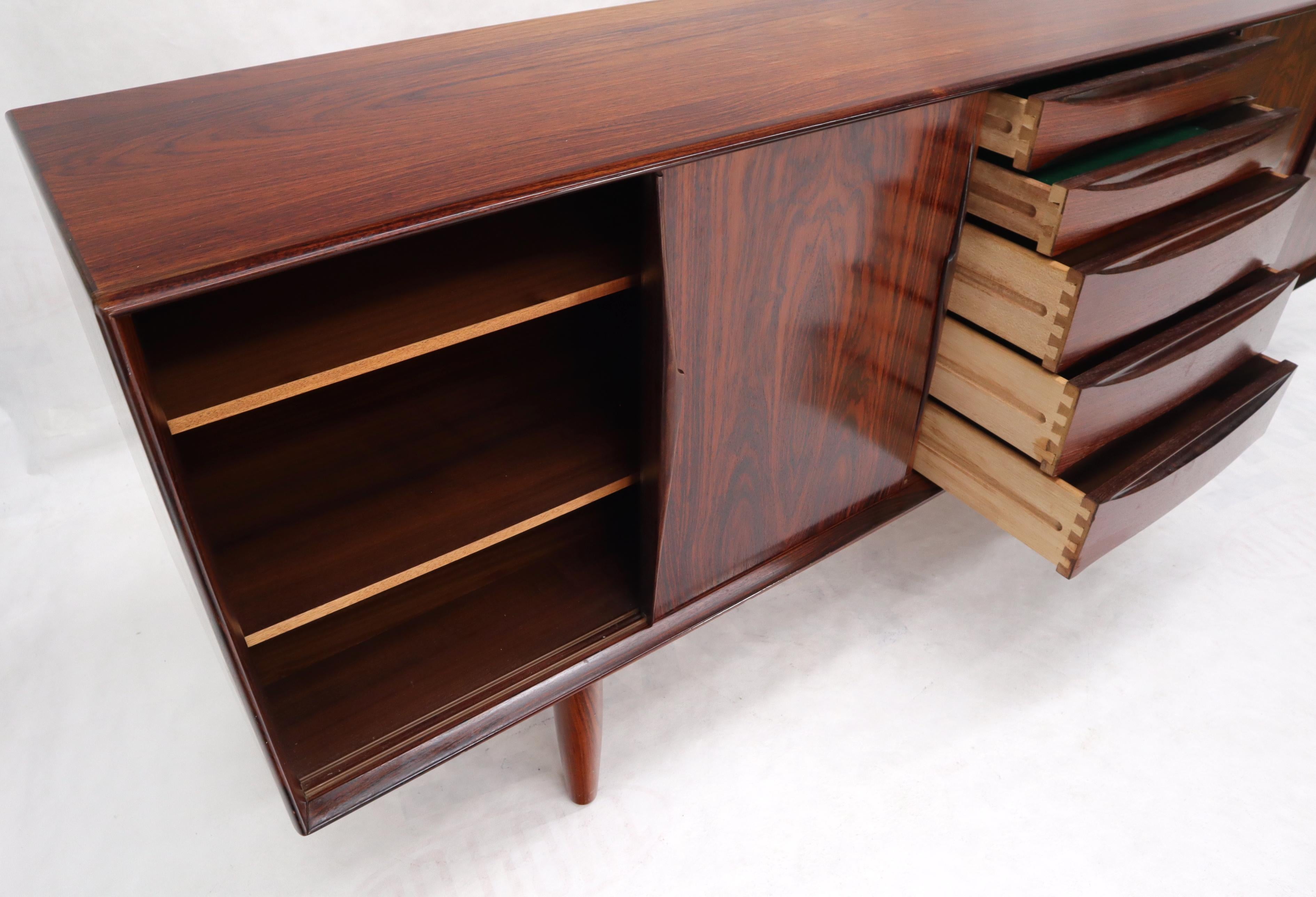 Danish Mid-Century Modern Rosewood Long Credenza Dresser 2