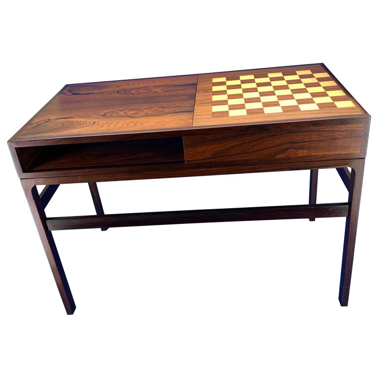 Danish Mid-Century Modern Rosewood Magazine and Chess Game ...