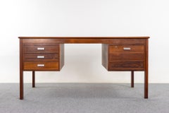 Danish Mid-Century Modern Rosewood & Metal Writing Desk
