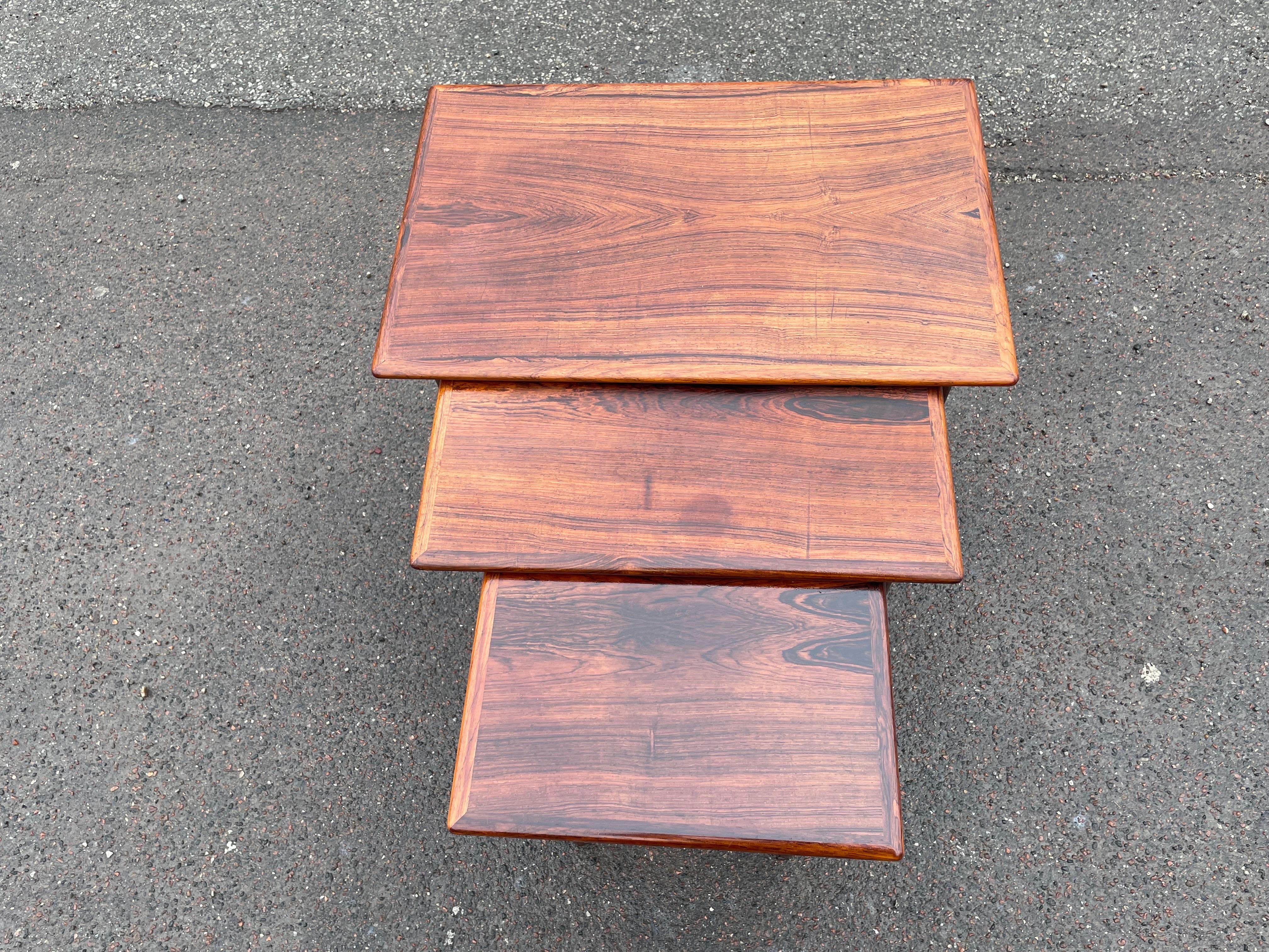 Danish Mid-Century Modern Rosewood Nesting Tables from the 1960’s In Good Condition In Copenhagen, DK