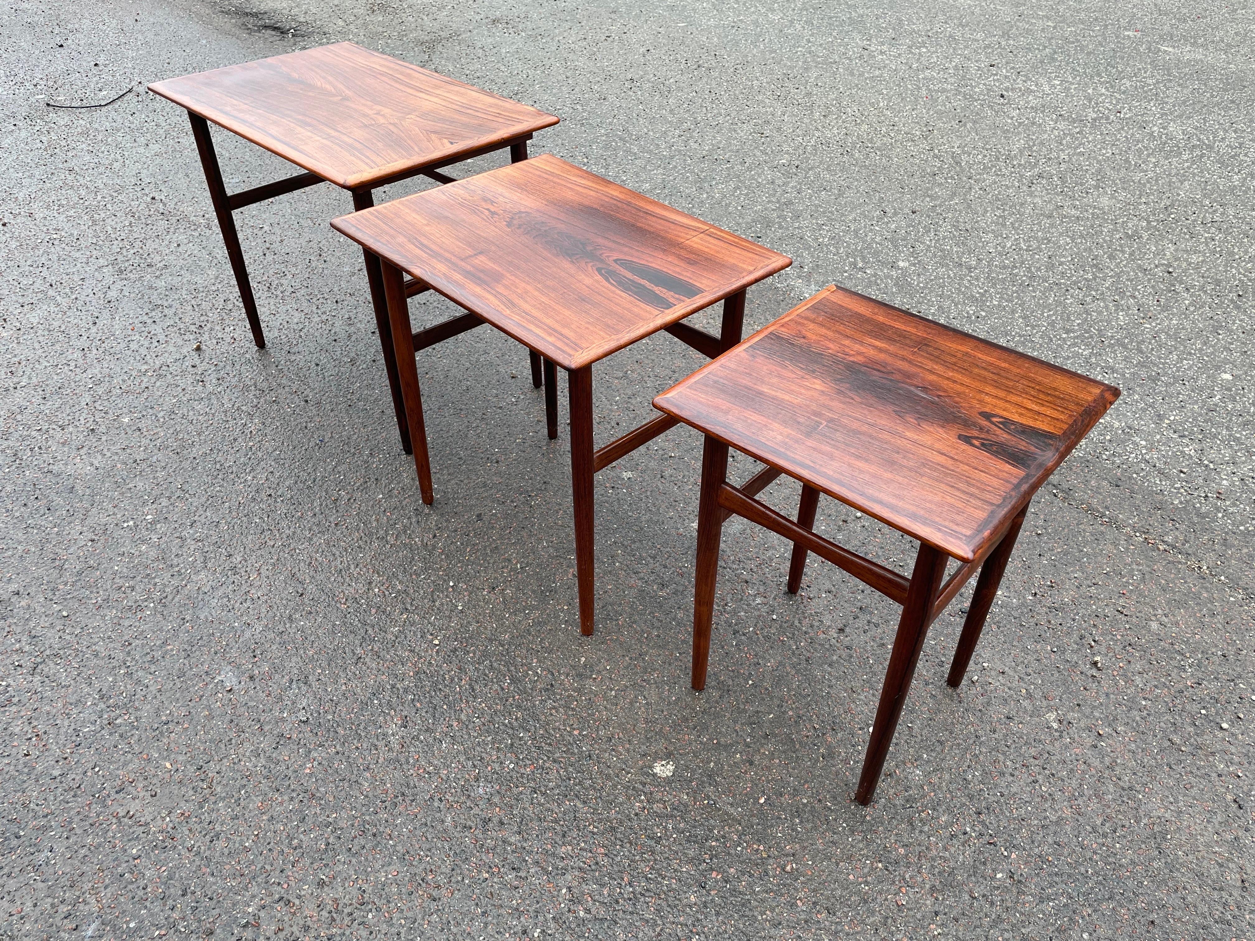 Mid-20th Century Danish Mid-Century Modern Rosewood Nesting Tables from the 1960’s