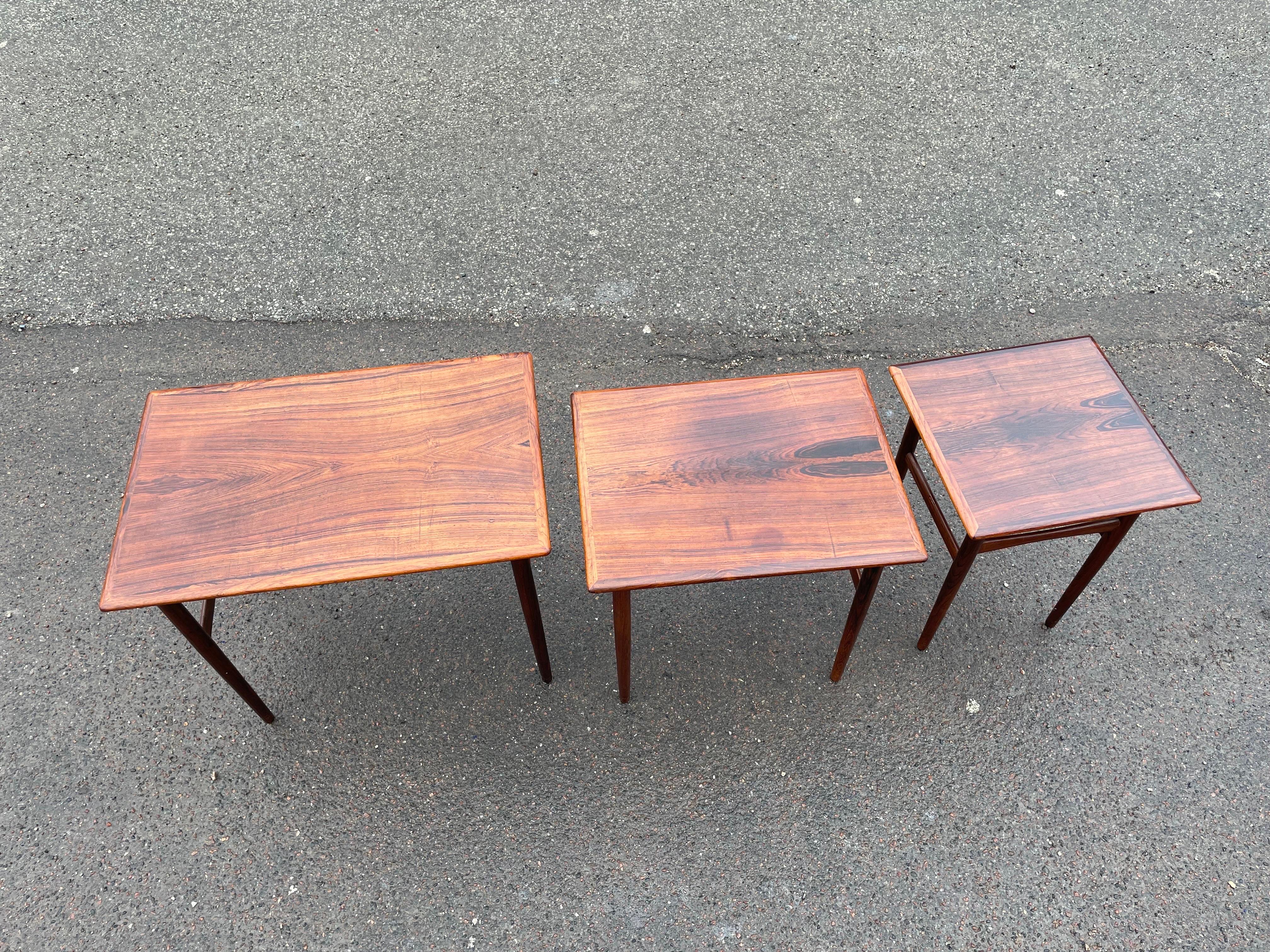 Wood Danish Mid-Century Modern Rosewood Nesting Tables from the 1960’s