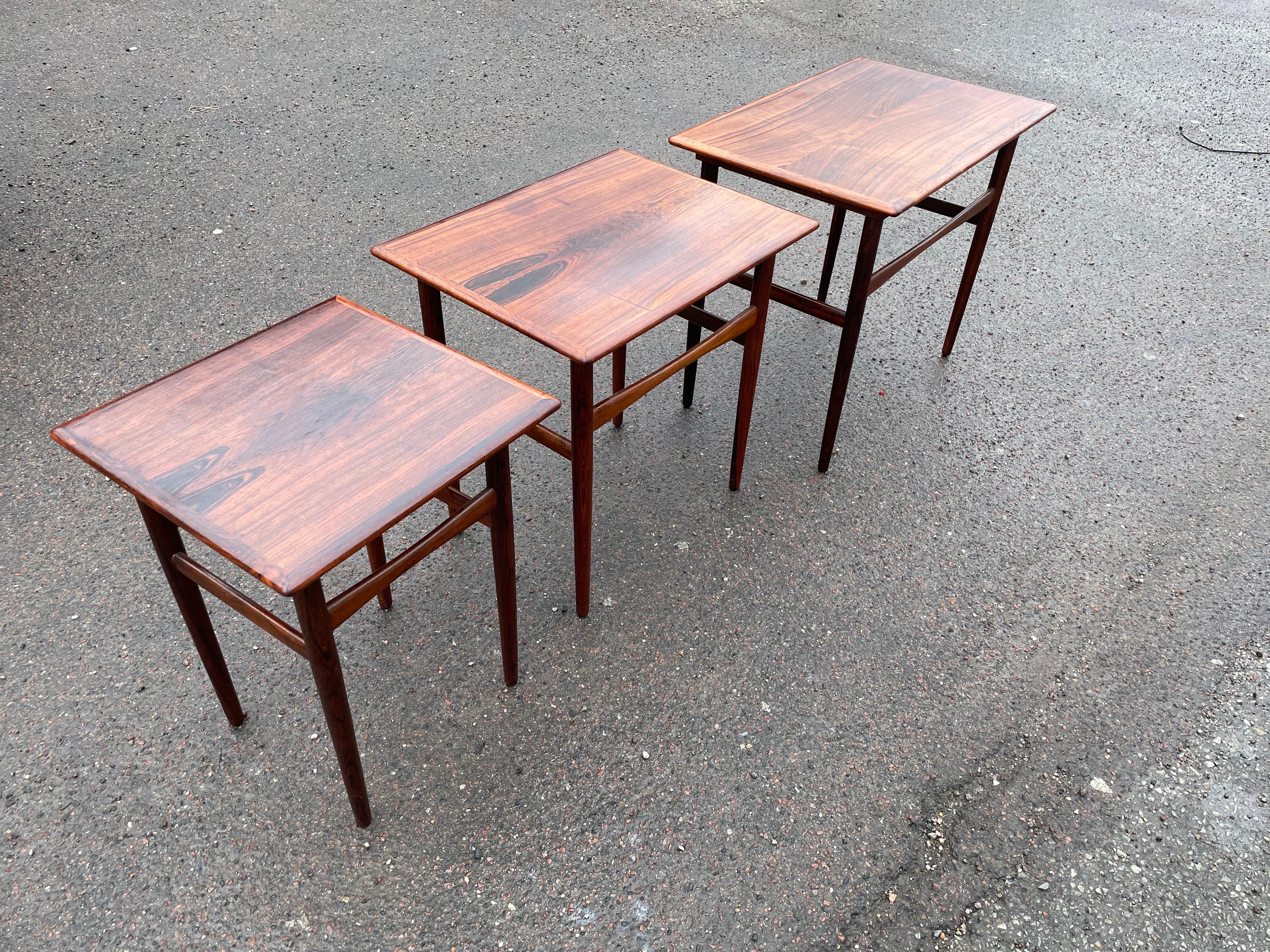 Danish Mid-Century Modern Rosewood Nesting Tables from the 1960’s 2