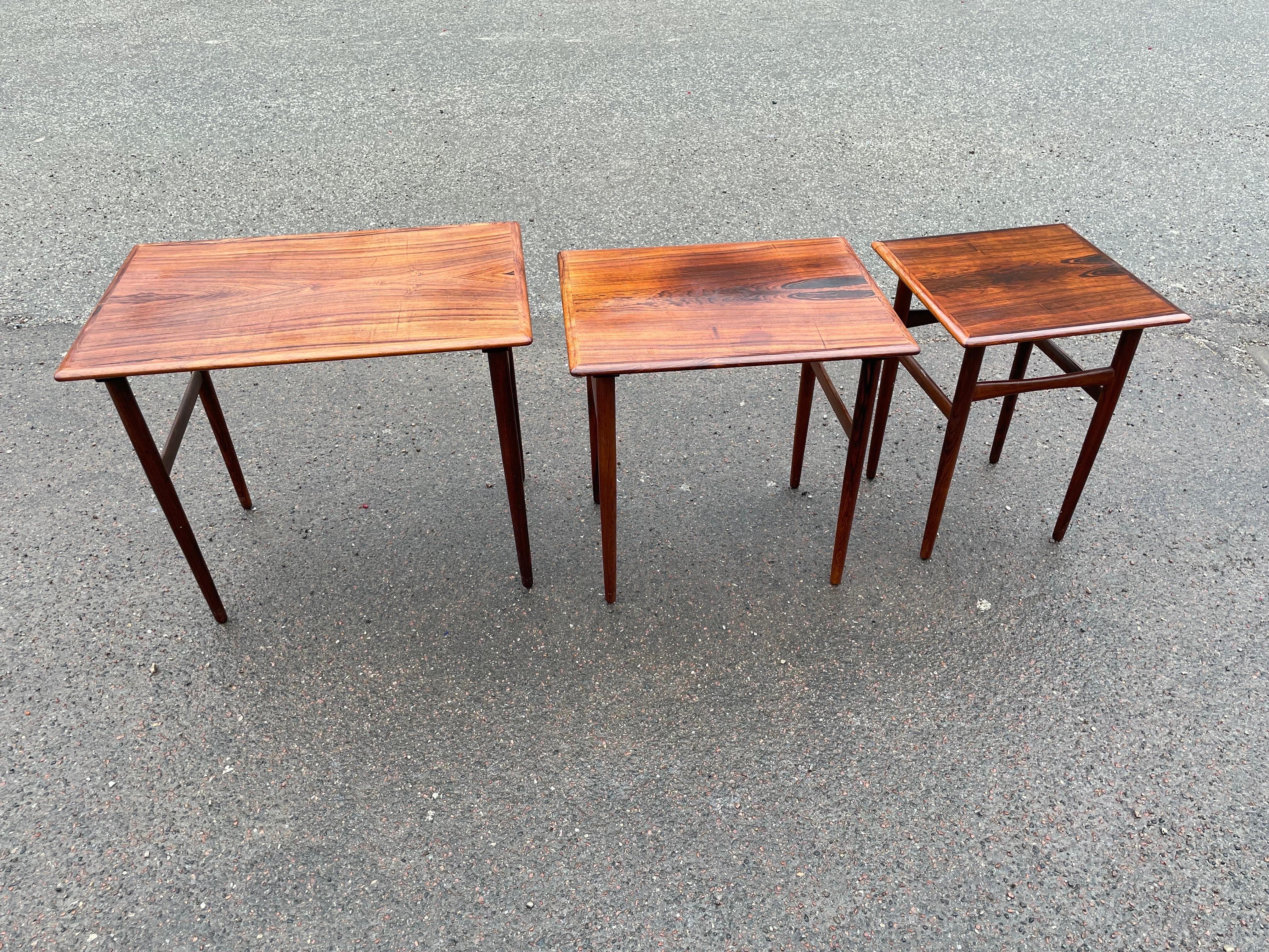 Danish Mid-Century Modern Rosewood Nesting Tables from the 1960’s 3