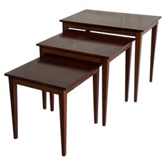 Danish Mid-Century Modern Rosewood Nesting Tables – Set of 3, Denmark, 1960s