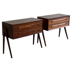 Danish Mid-Century Modern Rosewood Nightstands by AP Møbler Svenstrup Pair 1960s