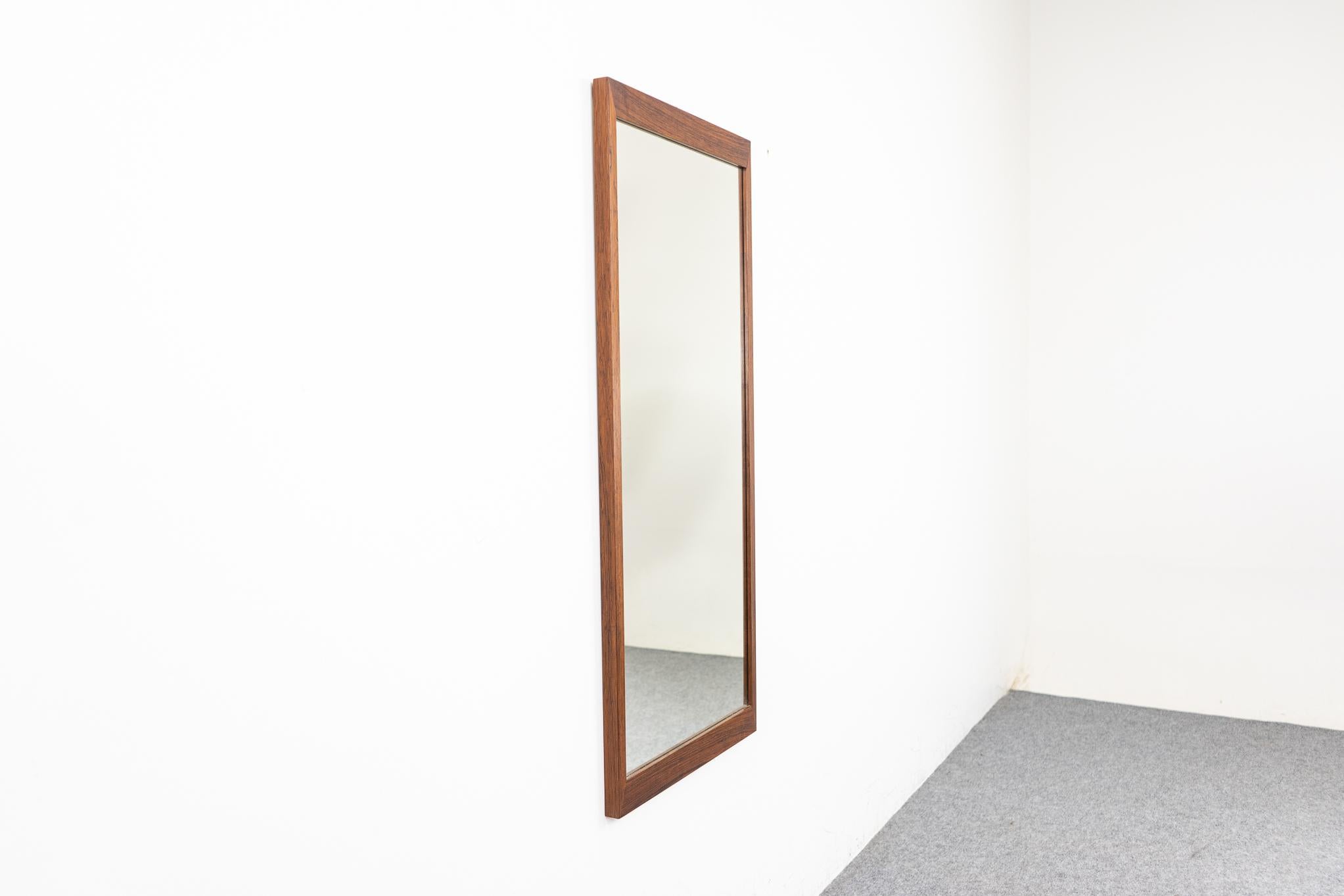 Scandinavian Modern Danish Mid-Century Modern Rosewood Rectangular Mirror For Sale