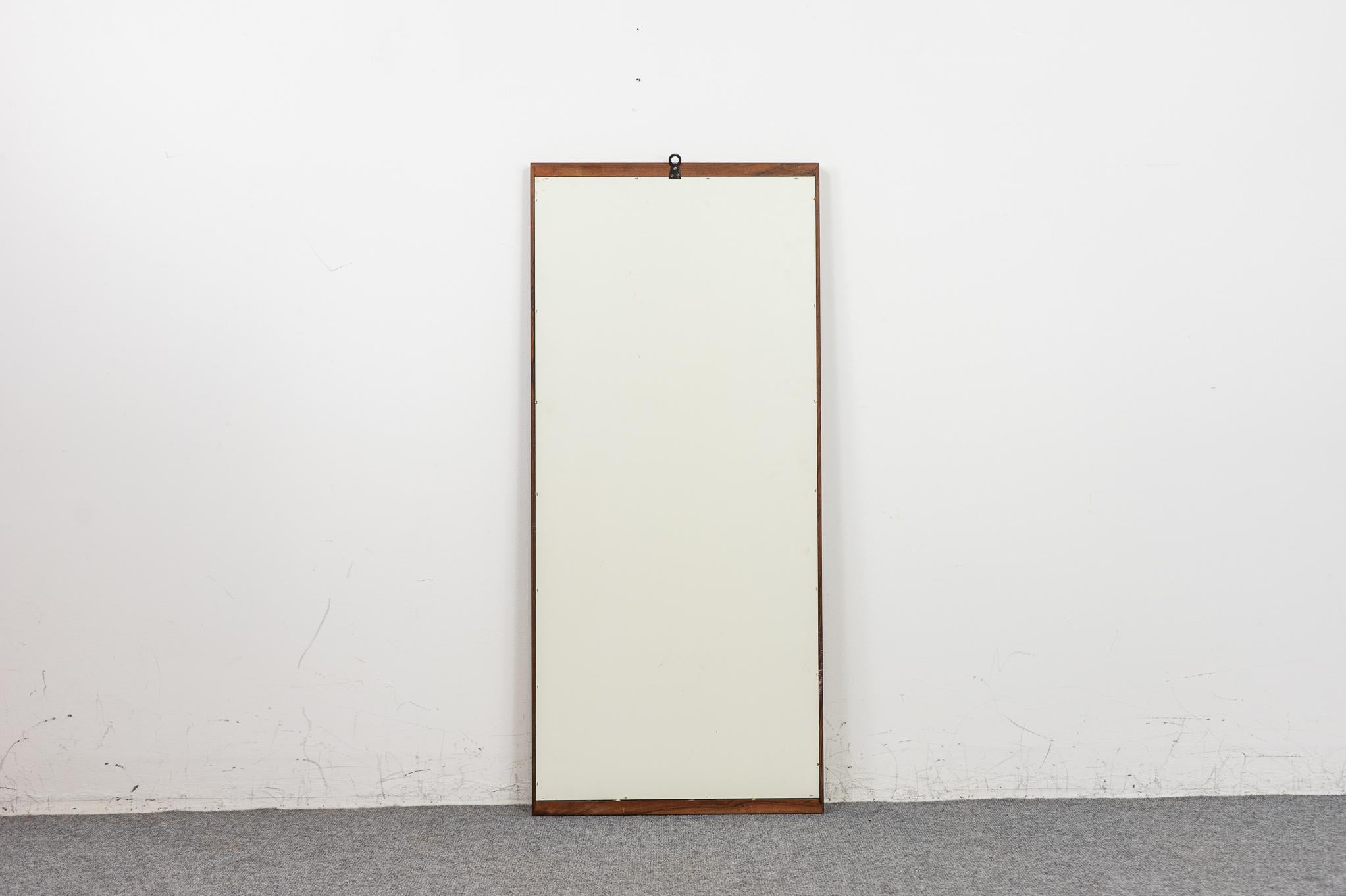 Danish Mid-Century Modern Rosewood Rectangular Mirror In Good Condition For Sale In VANCOUVER, CA
