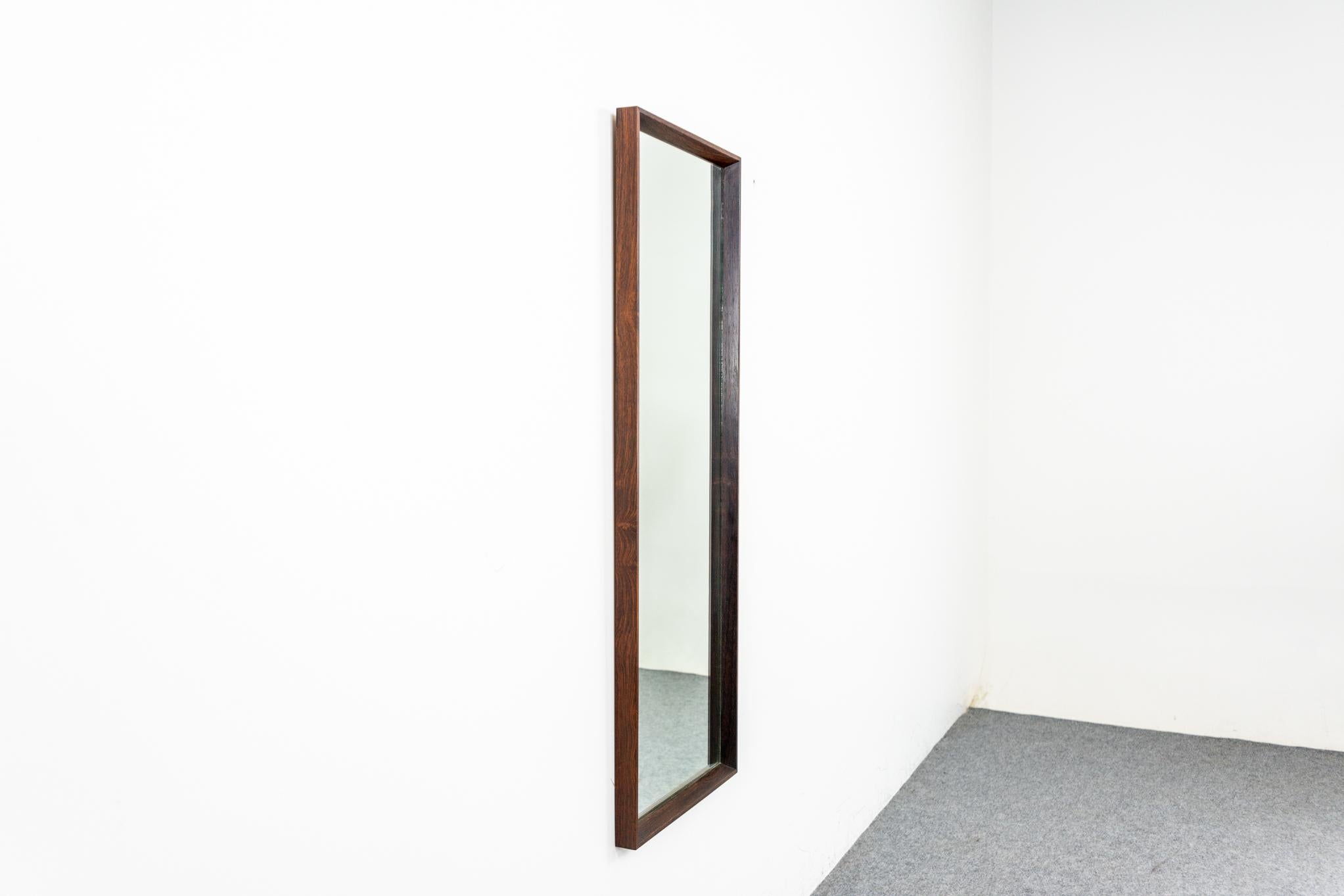 Mid-20th Century Danish Mid-Century Modern Rosewood Rectangular Mirror