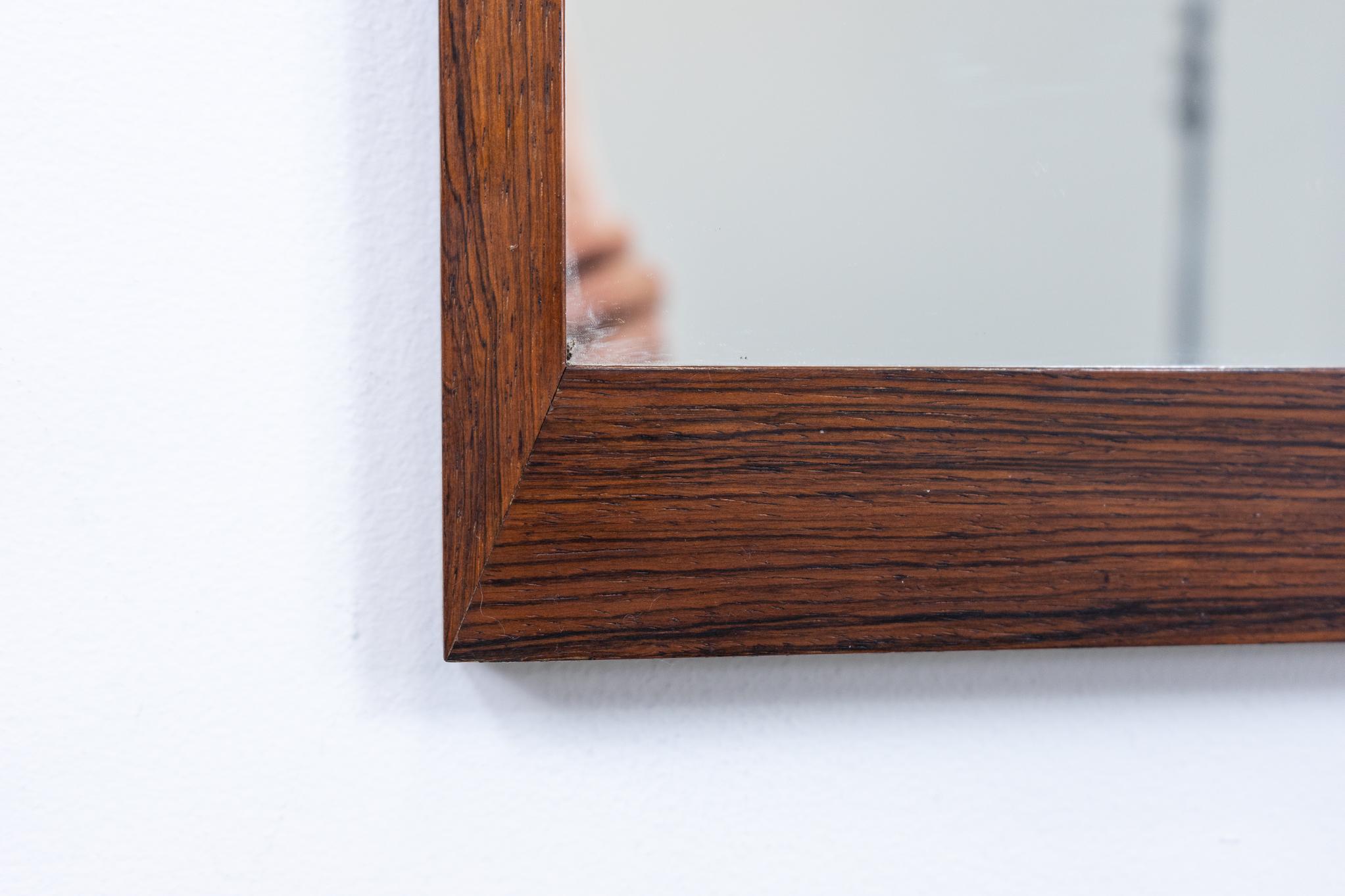 Mid-20th Century Danish Mid-Century Modern Rosewood Rectangular Mirror For Sale