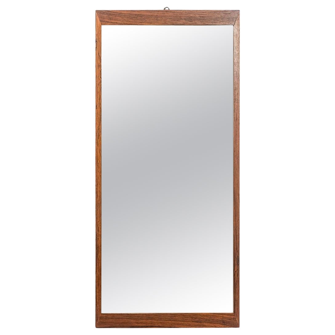 Espejo rectangular danés de palisandro moderno de mediados de siglo
