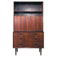Danish Mid-Century Modern Rosewood Secretary Bookcase, by LYBY Mobler