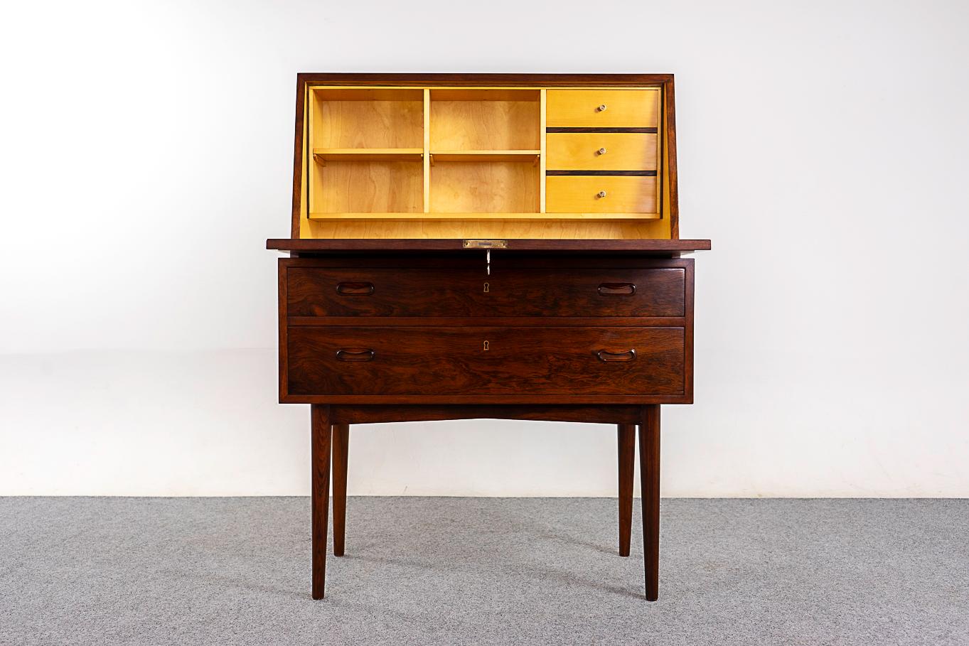 Scandinavian Modern Danish Mid-Century Modern Rosewood Secretary Desk For Sale