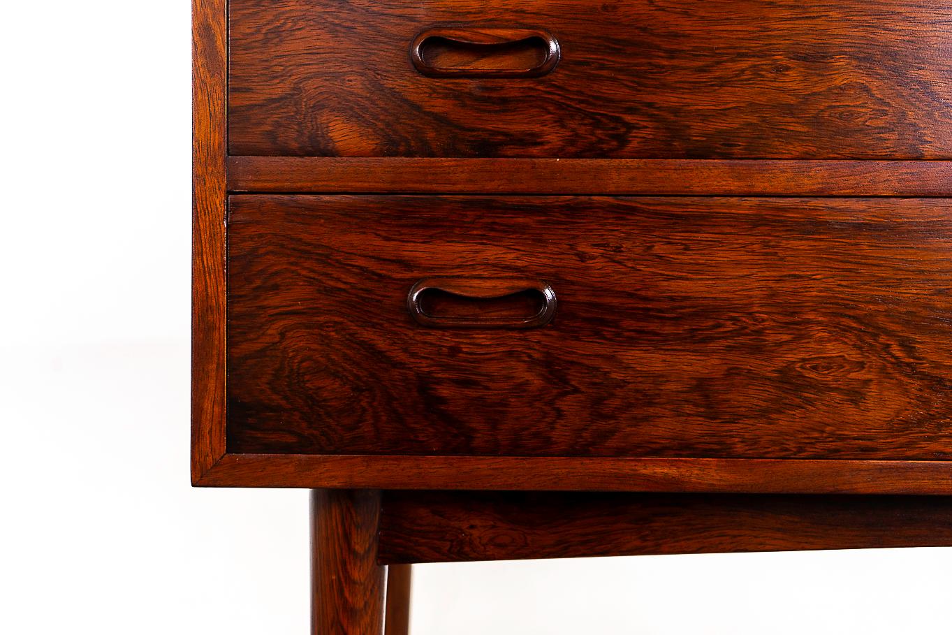Veneer Danish Mid-Century Modern Rosewood Secretary Desk For Sale