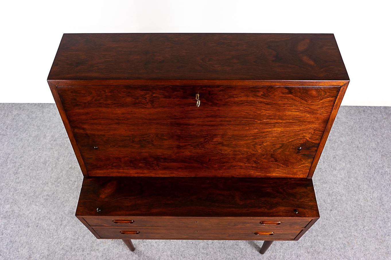 Danish Mid-Century Modern Rosewood Secretary Desk For Sale 1