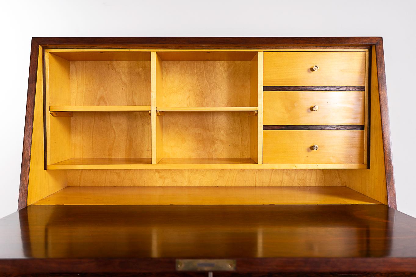 Danish Mid-Century Modern Rosewood Secretary Desk For Sale 2