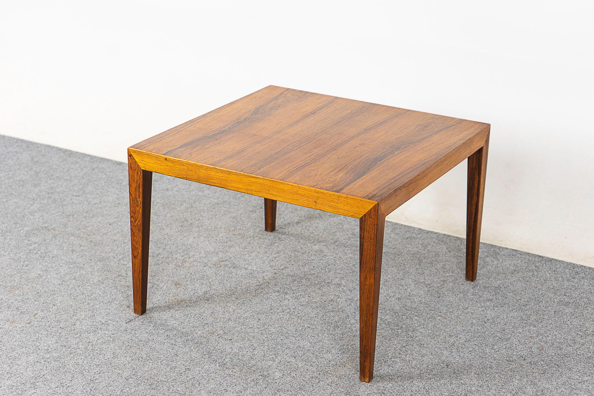 Veneer Danish Mid-Century Modern Rosewood Side Table by Haslev For Sale