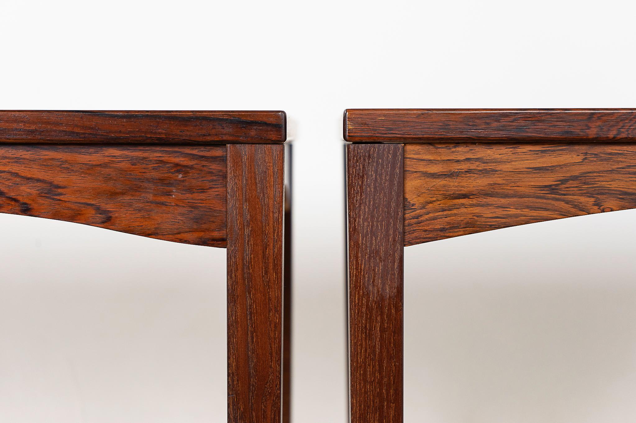 Scandinavian Modern Danish Mid-Century Modern Rosewood Side Table Pair For Sale