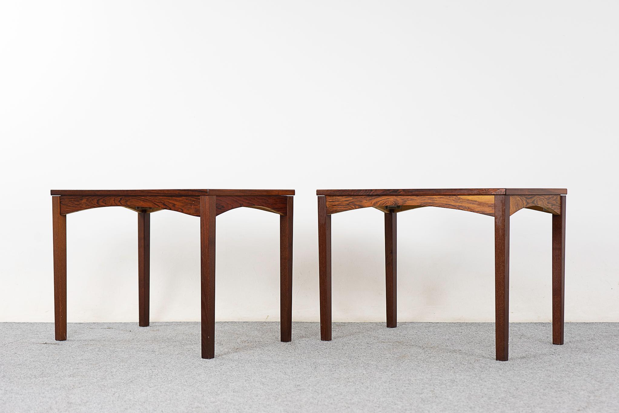 Veneer Danish Mid-Century Modern Rosewood Side Table Pair For Sale