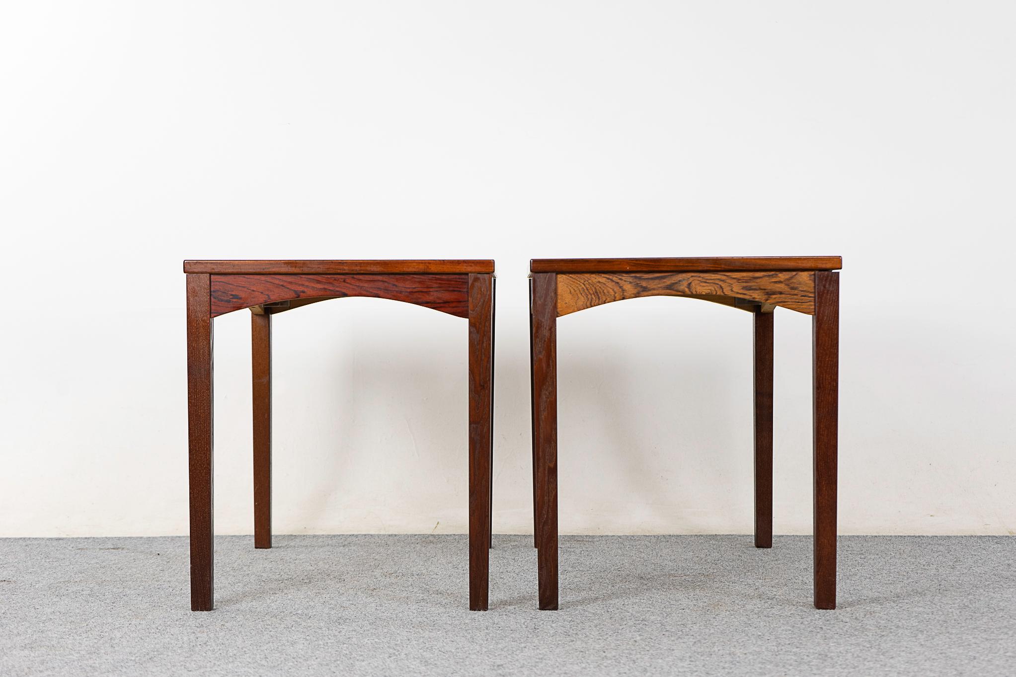 Mid-20th Century Danish Mid-Century Modern Rosewood Side Table Pair For Sale
