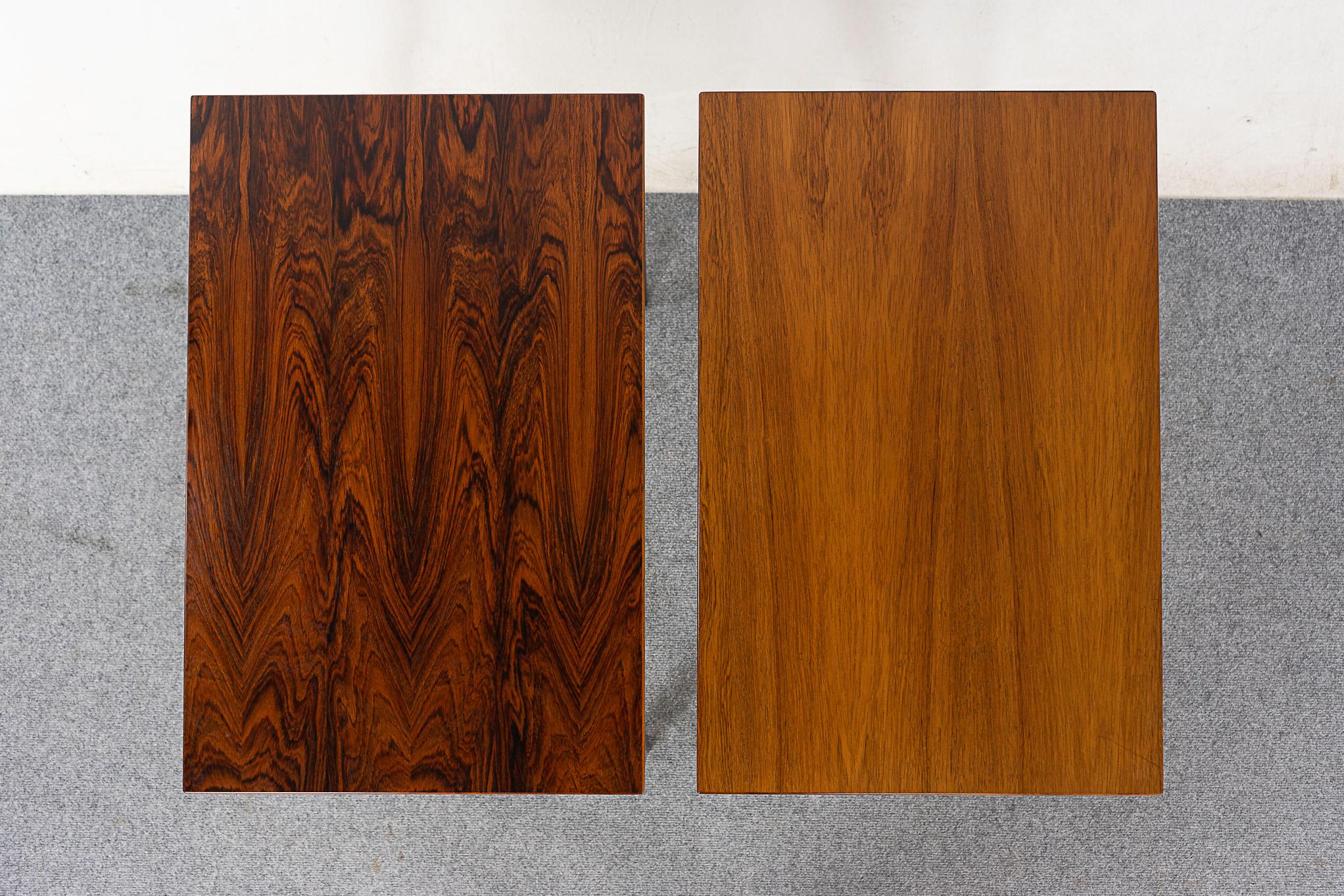 Hardwood Danish Mid-Century Modern Rosewood Side Table Pair For Sale
