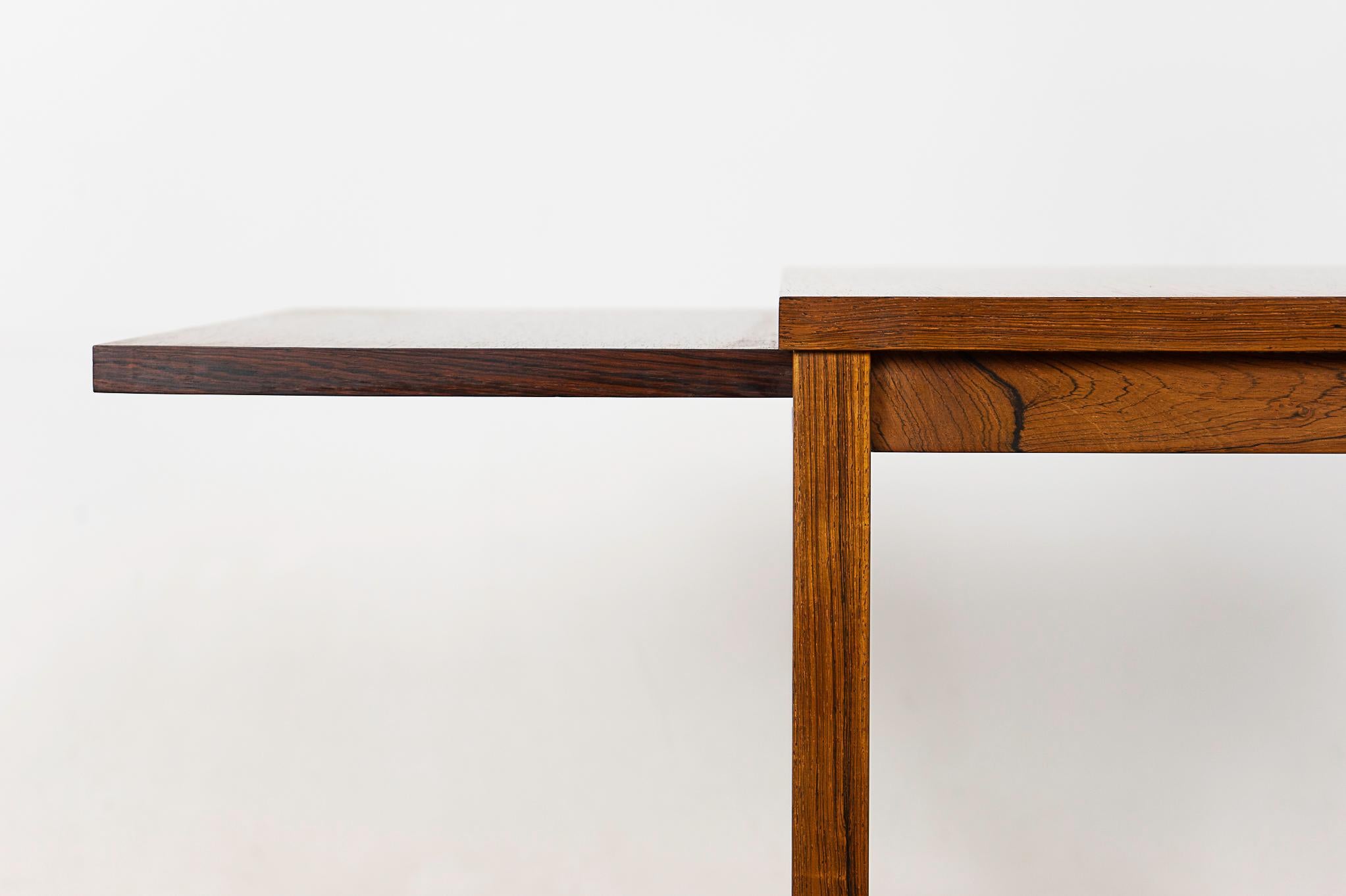 Danish Mid-Century Modern Rosewood Side Table with Pull Out For Sale 3