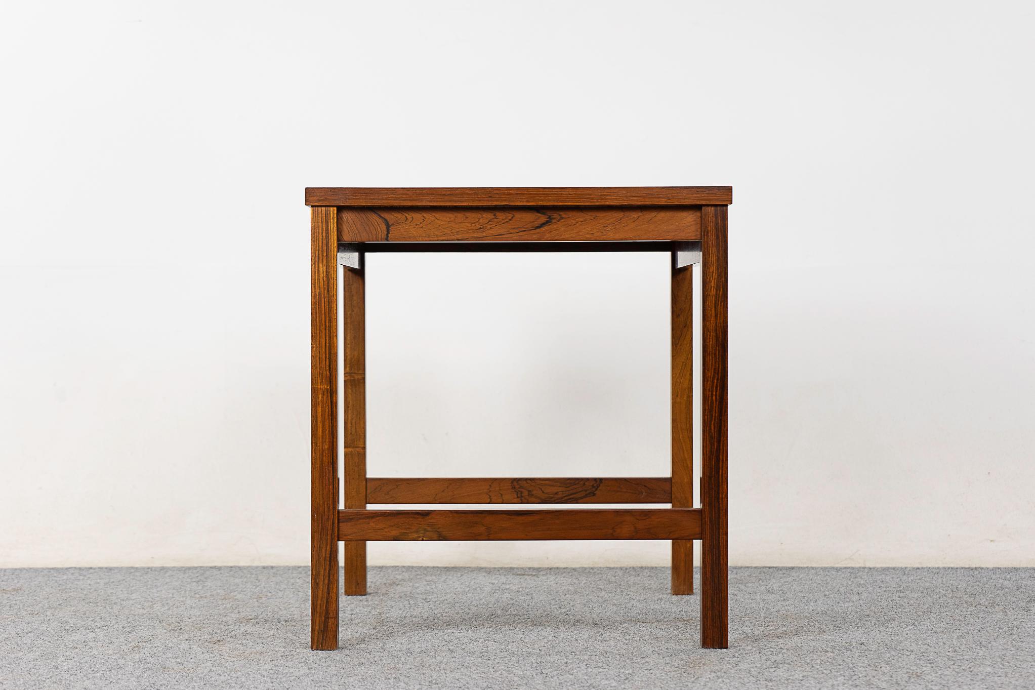 Danish Mid-Century Modern Rosewood Side Table with Pull Out For Sale 1