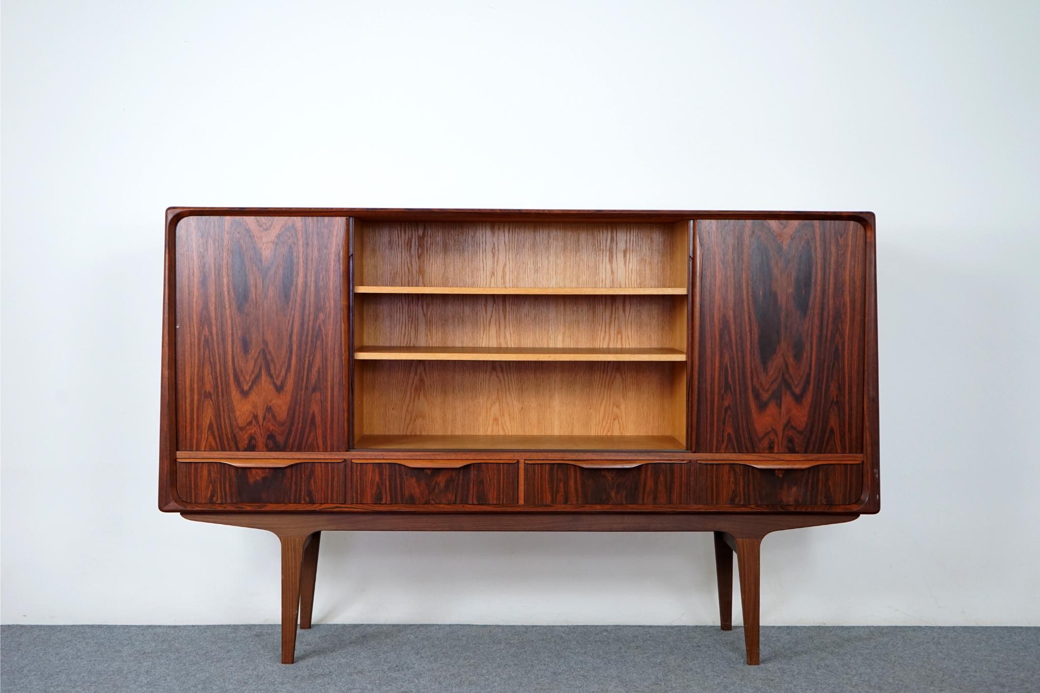 Scandinavian Modern Danish Mid-Century Modern Rosewood Sideboard with Bar