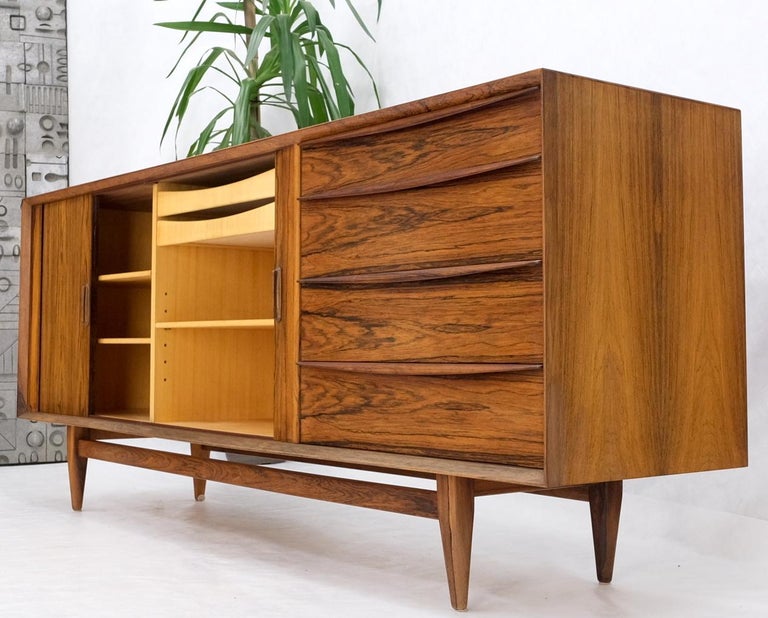 Mid-Century Modern Danish Mid Century Modern Rosewood Tambour Doors Sideboard Credenza Falster For Sale