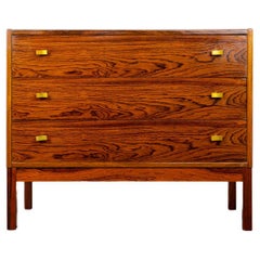 Danish Mid-Century Modern Rosewood Three Drawer Dresser