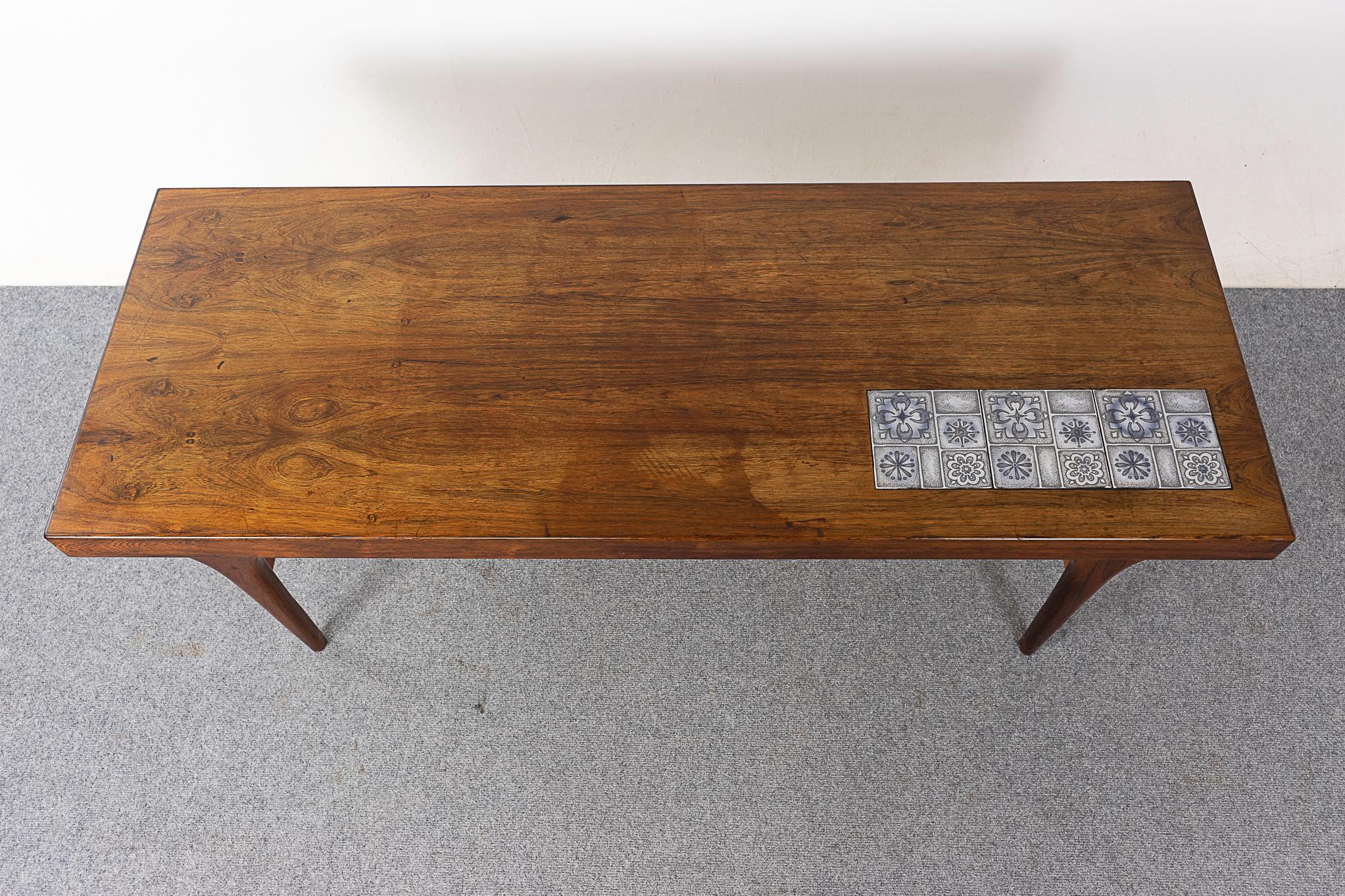 Mid-20th Century Danish Mid-Century Modern Rosewood & Tile Coffee Table by Johannes Andersen For Sale