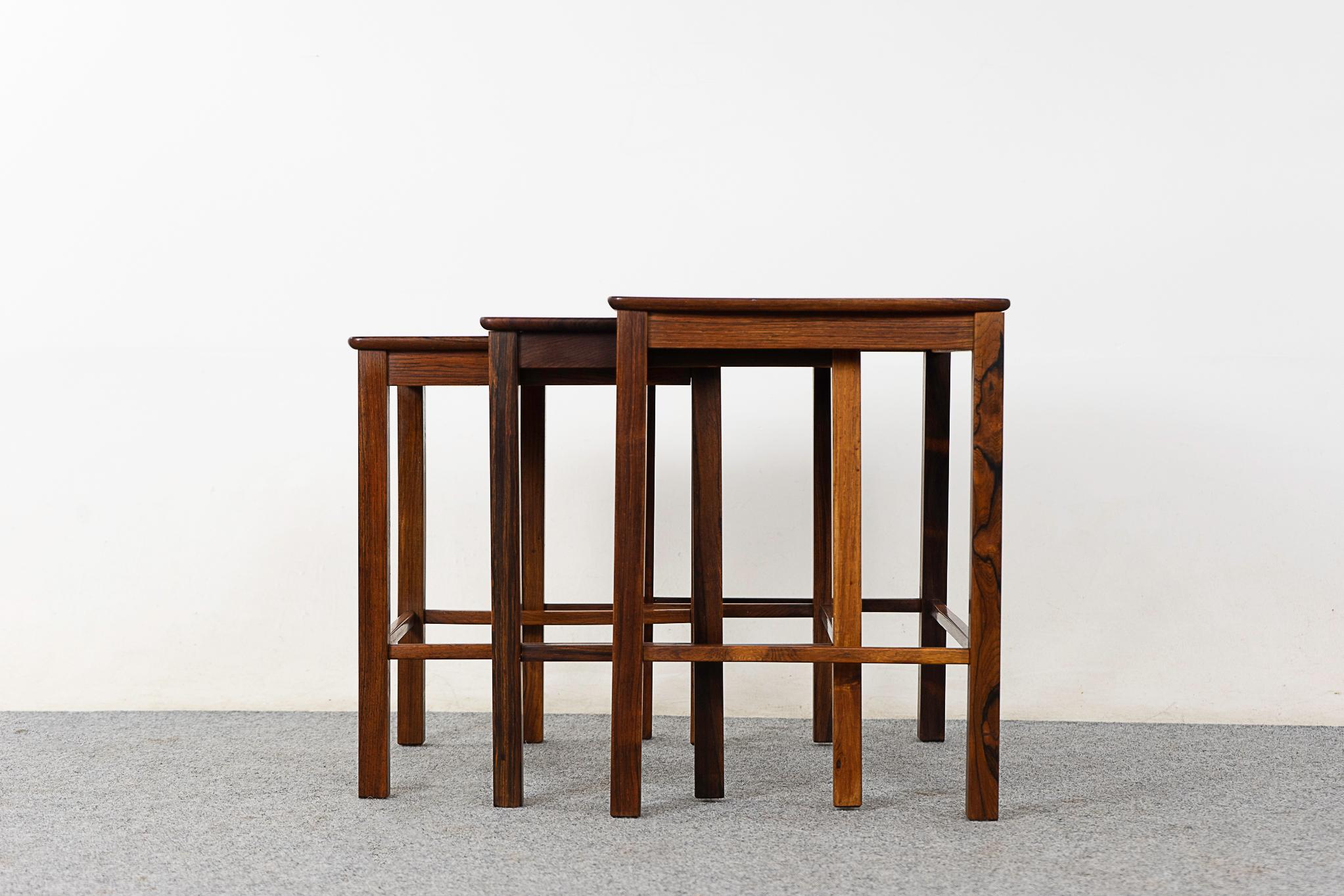 Danish Mid-Century Modern Rosewood & Tile Danish Nesting Tables 1