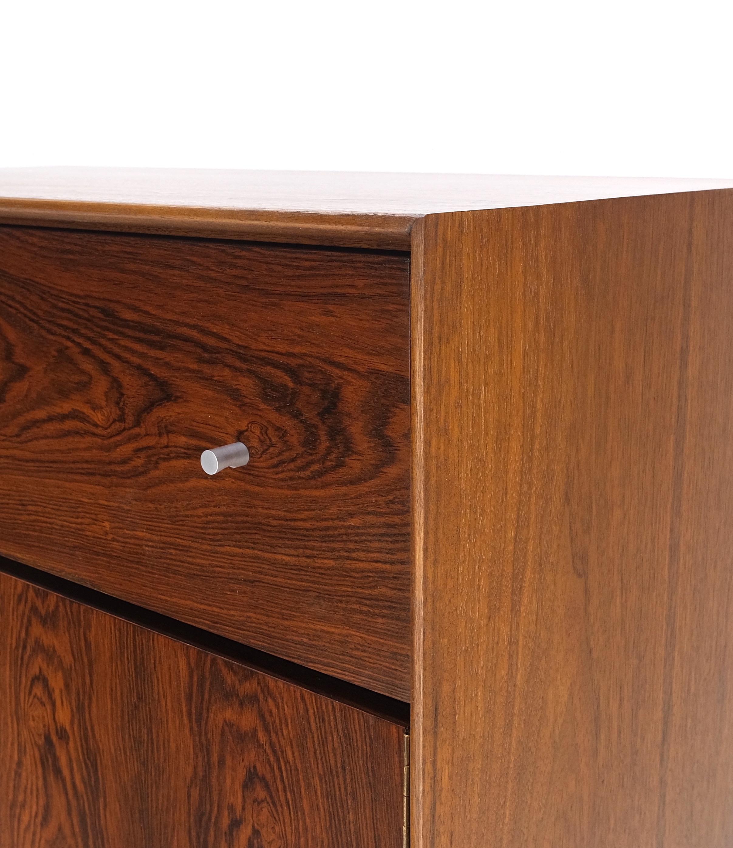 Mid-Century Modern Danish Mid Century Modern Rosewood Two Door 9 Drawers Chest Dresser Credenza For Sale