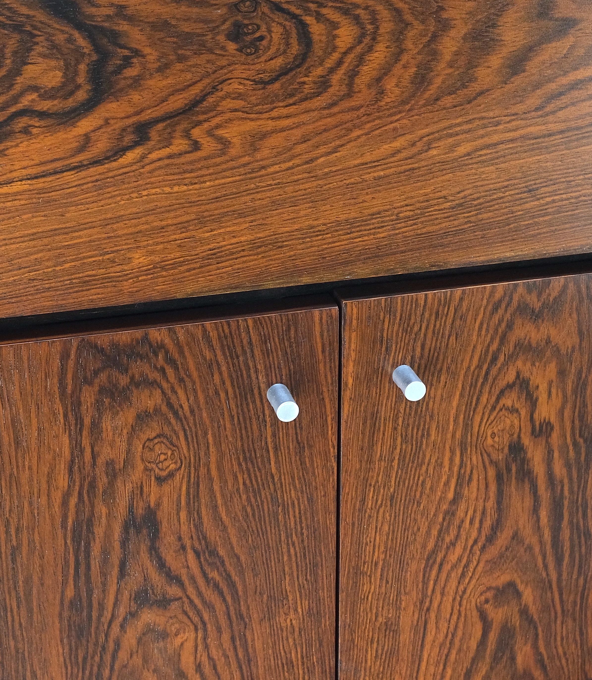 Danish Mid Century Modern Rosewood Two Door 9 Drawers Chest Dresser Credenza In Good Condition For Sale In Rockaway, NJ