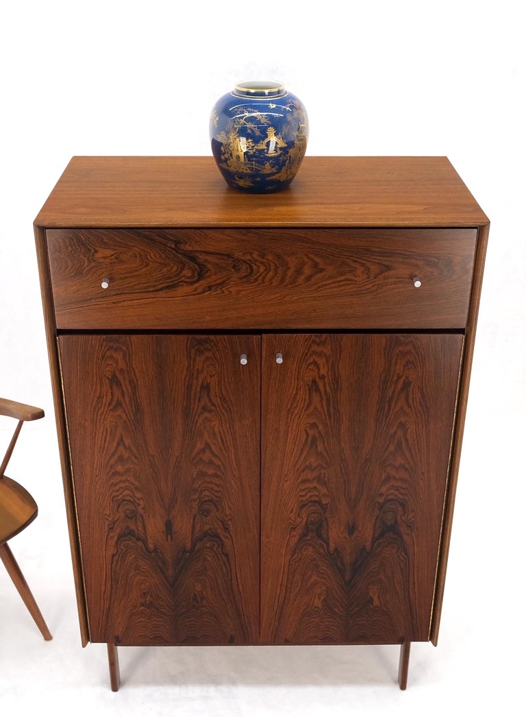 Danish Mid Century Modern Rosewood Two Door 9 Drawers Chest Dresser