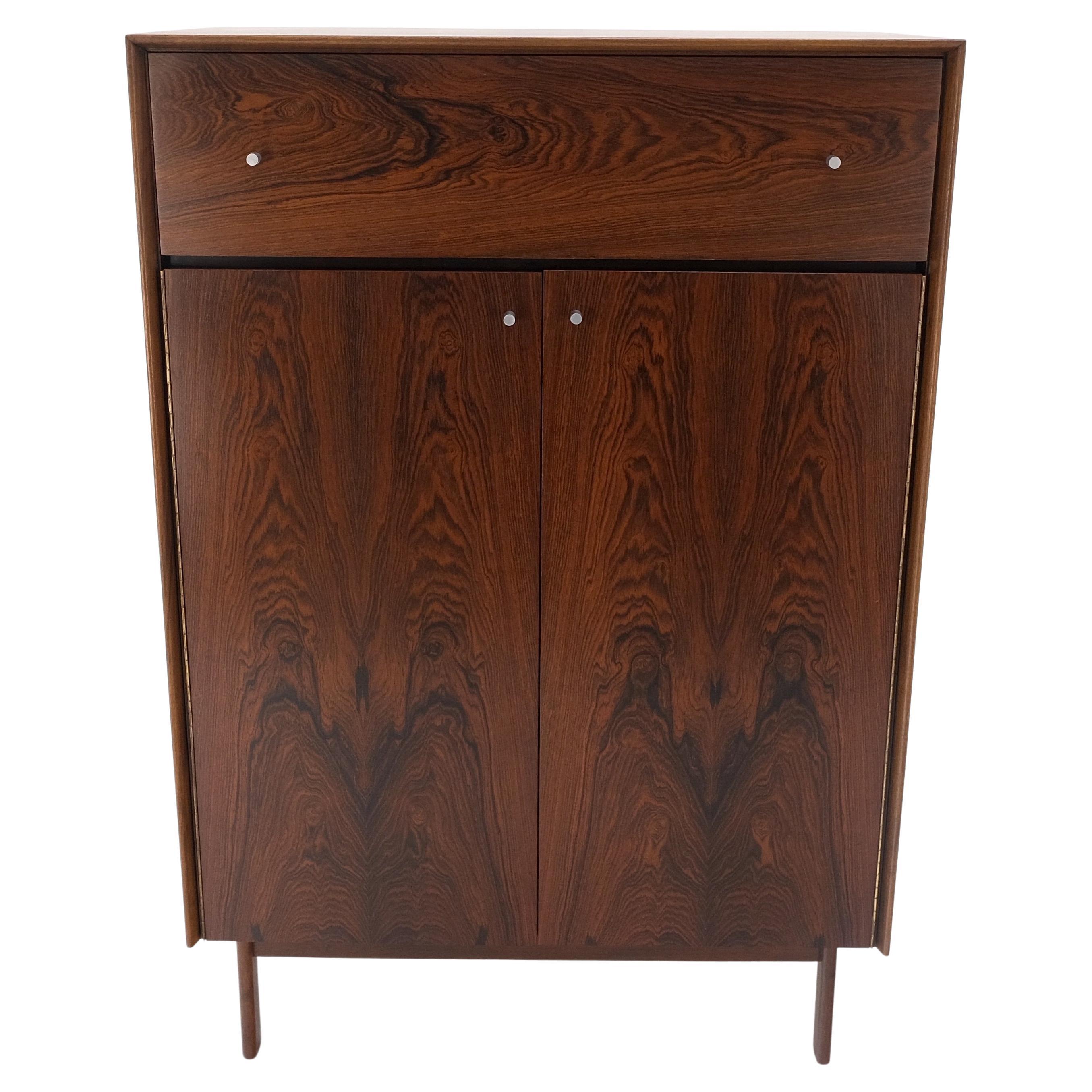 Danish Mid Century Modern Rosewood Two Door 9 Drawers Chest Dresser Credenza   For Sale